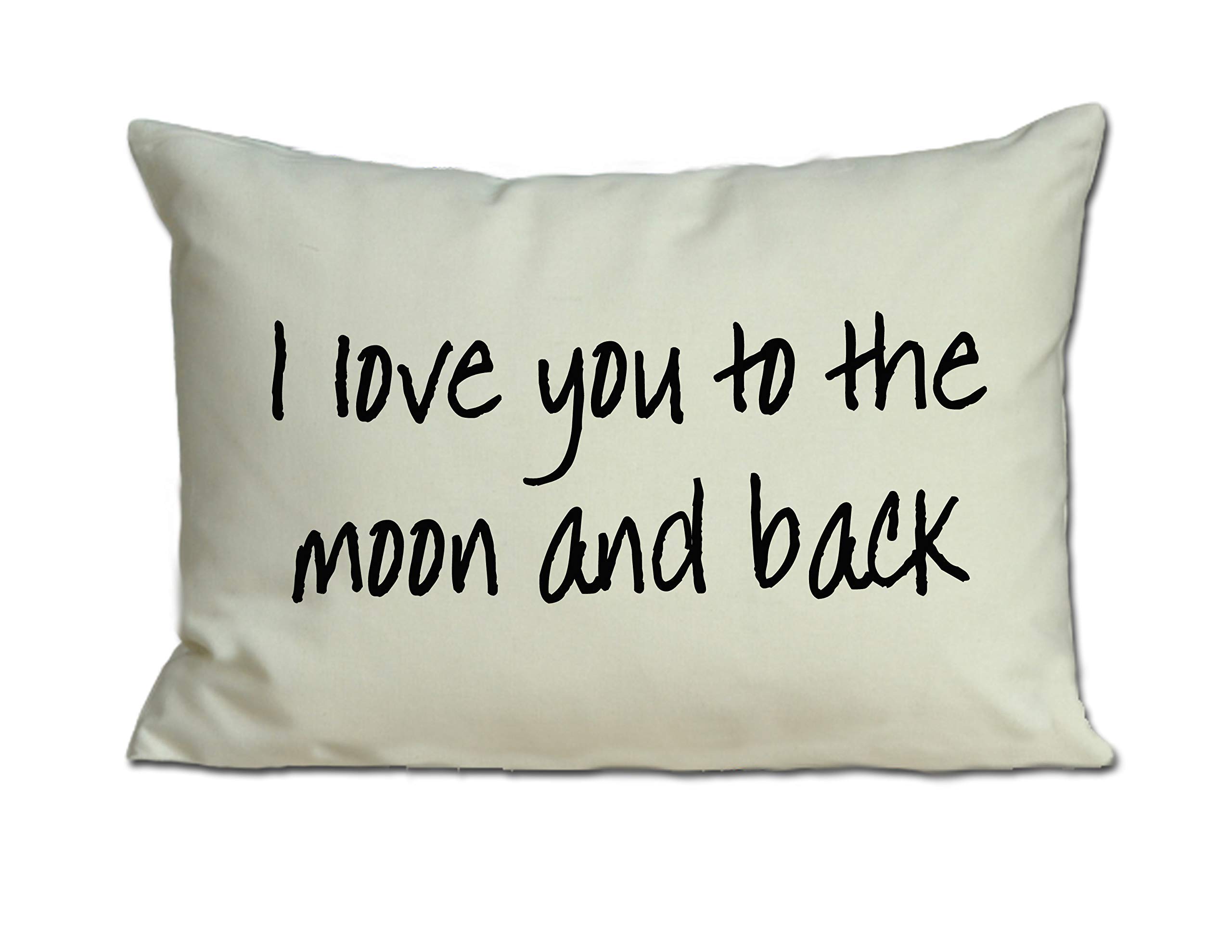 Romantic 2nd Anniversary Cotton Throw Pillow - 'I Love You to the Moon and Back' Cushion Gift for Couples | Perfect for Valentine's Day, Wedding Anniversary & Home Decor