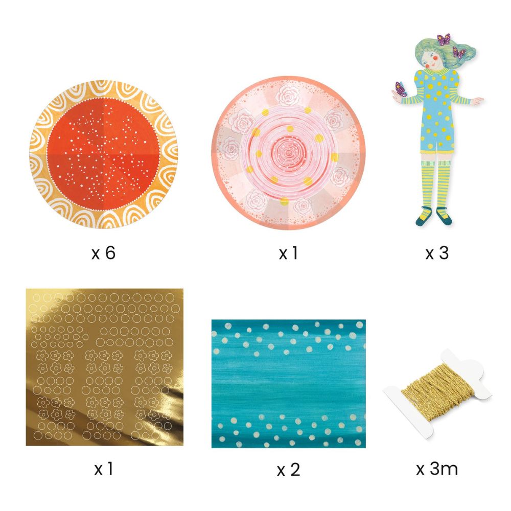 Djeco Origami Paper Folding Art Kit - Creative DIY Paper Dresses for Kids & Adults - Perfect for Birthday Parties, Classroom Activities & Family Craft Time