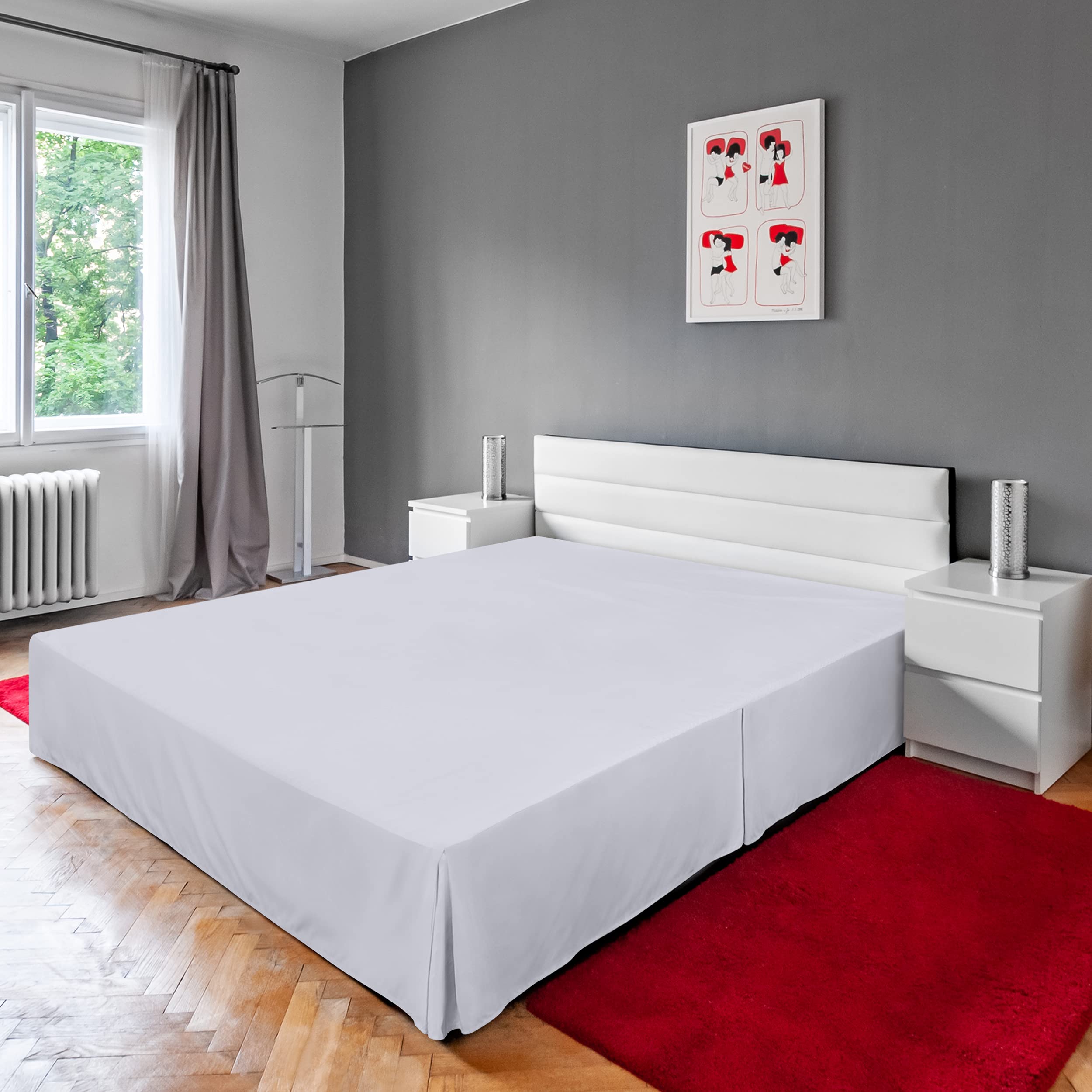 Utopia Bedding King Size Bed Skirt - Premium Soft Quadruple Pleated Ruffle Design with 16 Inch Tailored Drop - Hotel Quality, Shrinkage & Fade Resistant - Perfect for Luxury Bedrooms & Guest Rooms (King, White)