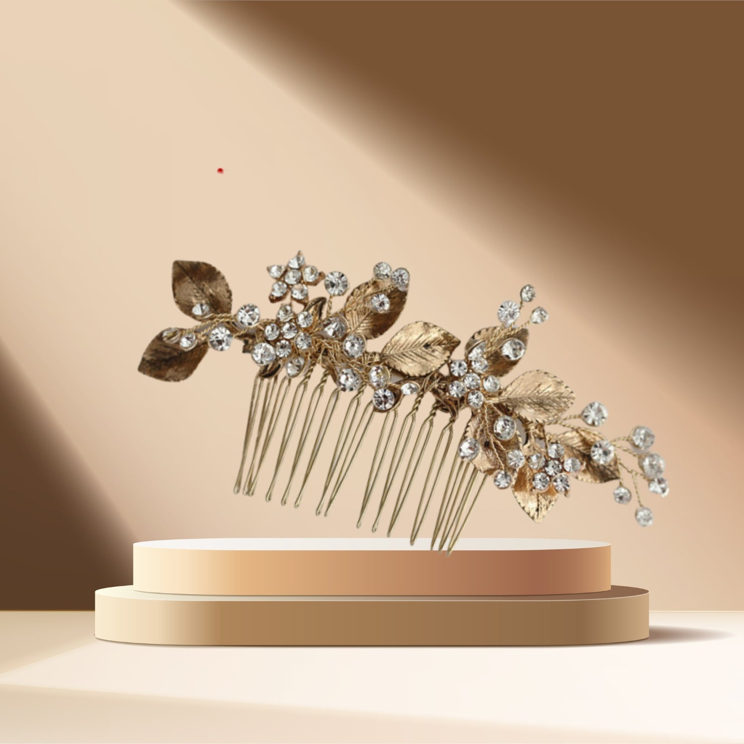 Vintage Gold Pearl Rhinestone Hair Comb with Teeth Grip - Crystal Bridal Hair Accessory for Weddings, Prom & Special Occasions