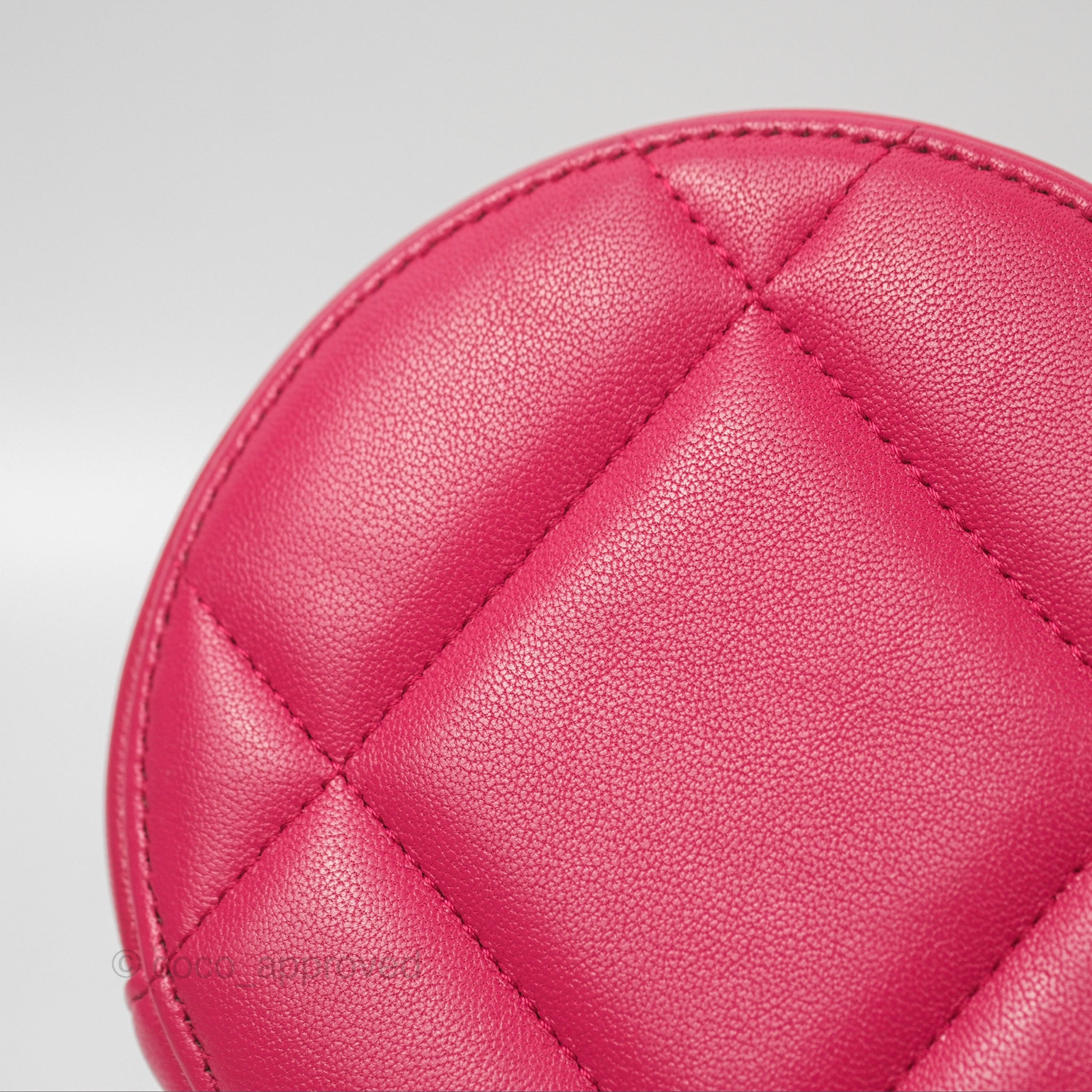 Chanel 19 Round Clutch with Chain - Dark Pink Mixed Hardware Crossbody Bag for Women | Luxury Evening Purse for Parties, Dinner Dates & Special Occasions