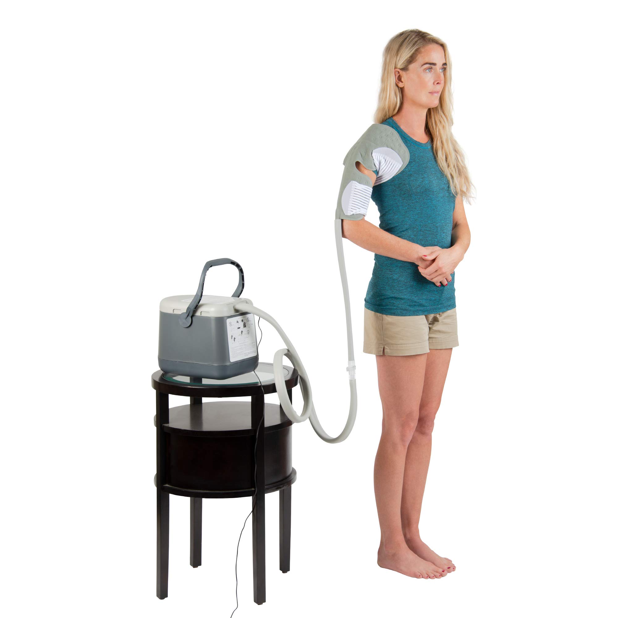Ossur Cold Rush Compact Therapy Machine System with Large Shoulder Pad - Ergonomic, Adjustable Wrap for Pain Relief - Quiet, Lightweight Cryotherapy Freeze Kit Pump for Shoulder, Knee & Joint Recovery - Ideal for Post-Surgery, Sports Injuries & Arthritis