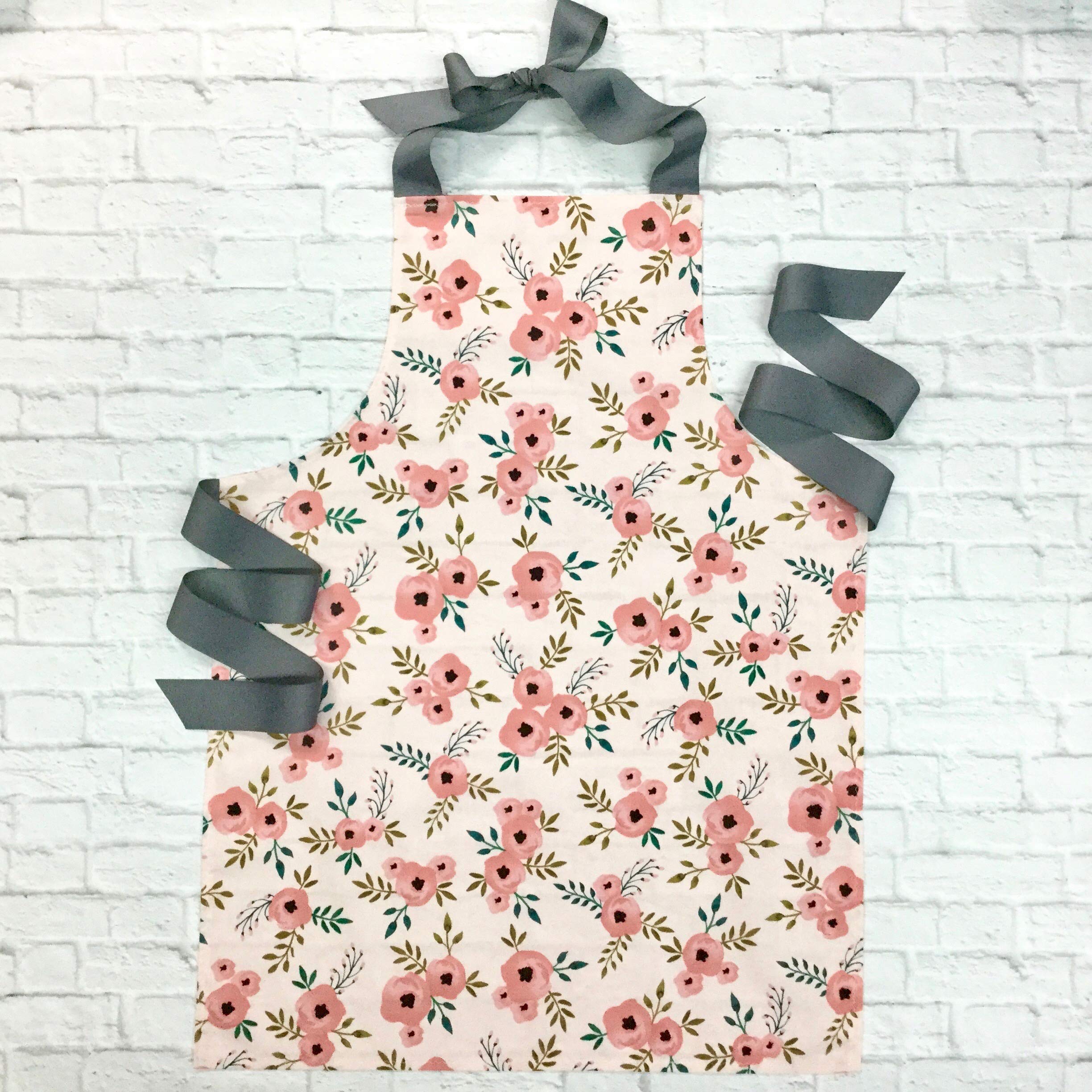 Handmade Blush Pink Apron for Girls - Adjustable & Stylish Kitchen Apron for Baking, Cooking & Crafting - Perfect Gift for Tweens & Teens