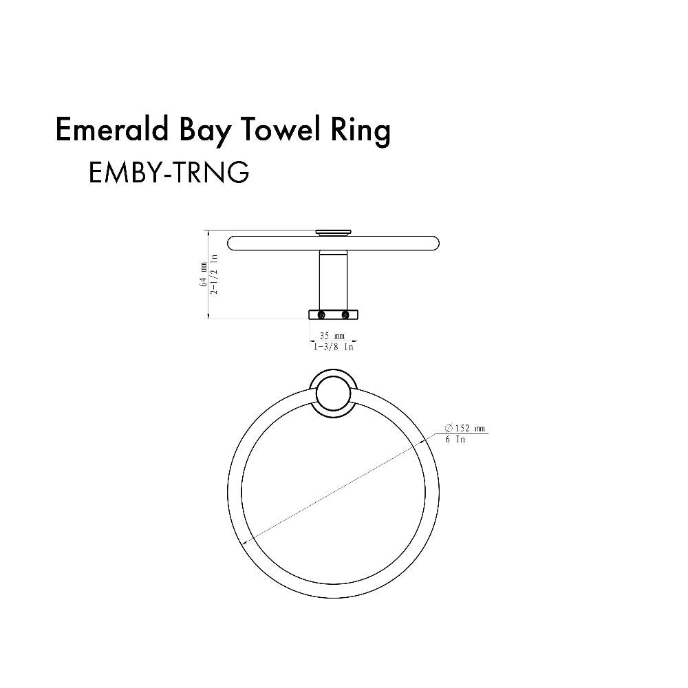 ZLINE Emerald Bay Chrome Towel Ring - Modern Bathroom Accessory for Towel Storage | Perfect for Bathrooms, Powder Rooms & Spa Retreats