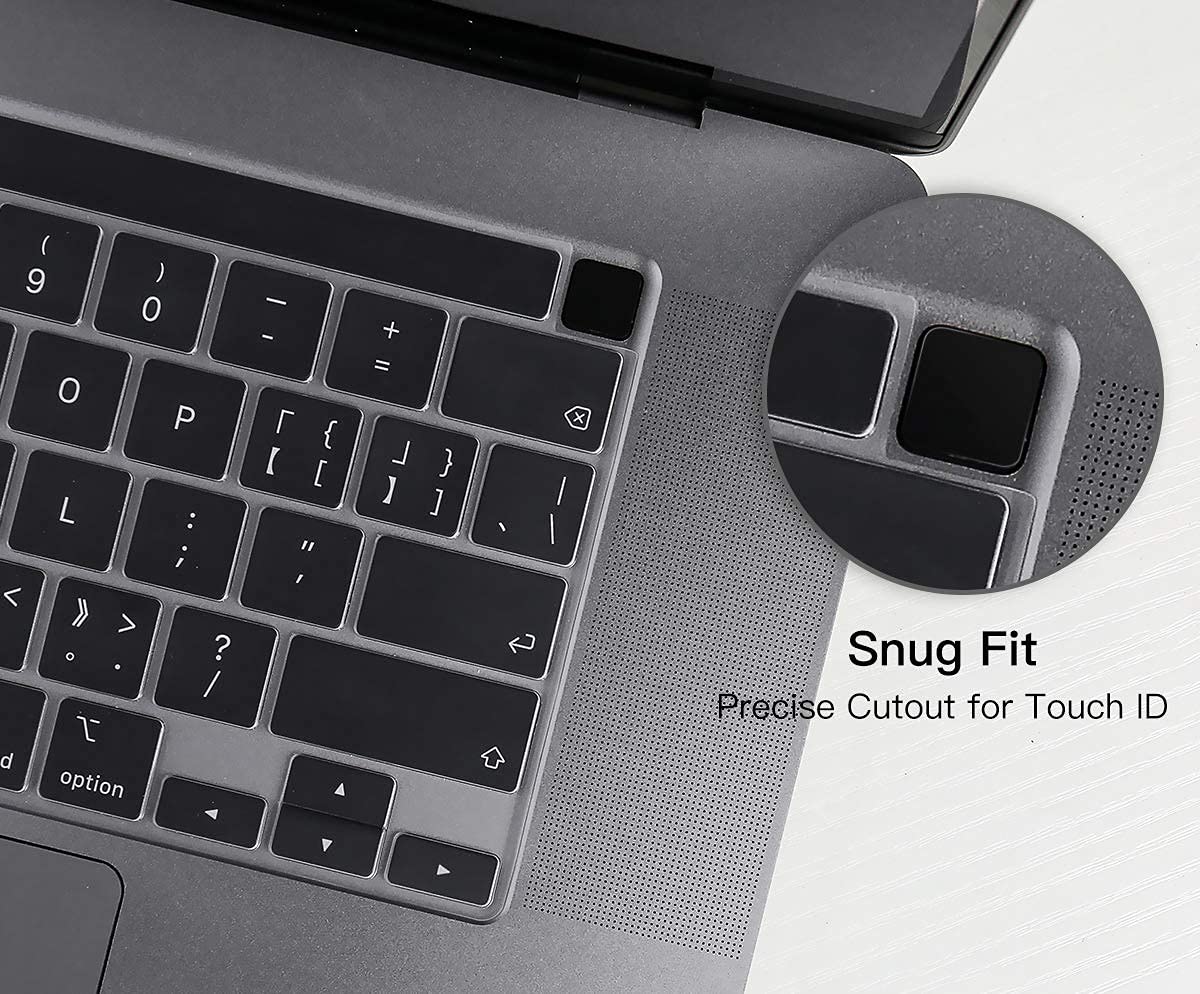 Ultra Thin Keyboard Cover & Trackpad Protector for MacBook Pro 13/16 inch (2020-2021 M1 Models A2338 A2289 A2251 A2141) - Touch Bar & Touch ID Compatible Protective Skin for Work, Travel & Home Office Use