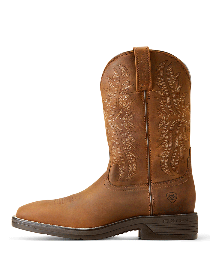 Ariat Men's Ridgeback Western Boot - Distressed Tan Leather Cowboy Boots for Riding, Work & Outdoor Activities