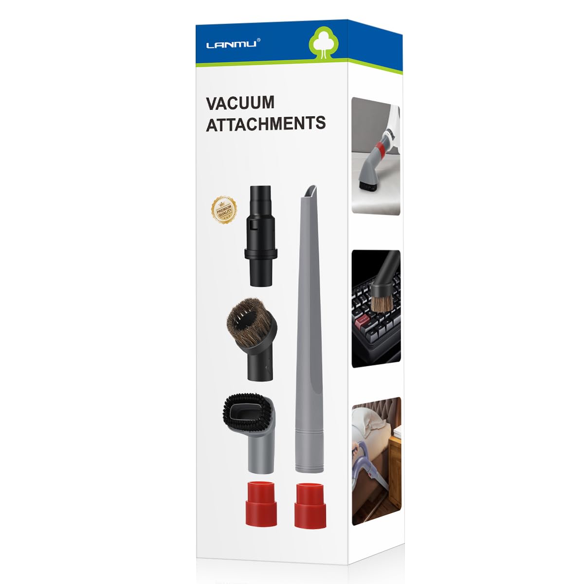 LANMU Vacuum Attachments Compatible with Shark Navigator NV350 NV351 NV352 NV356E & Rotator NV500 NV501 Series - Crevice Tool & Brush Accessories for Upright Vacuums | Perfect for Pet Hair, Stairs & Hard-to-Reach Areas