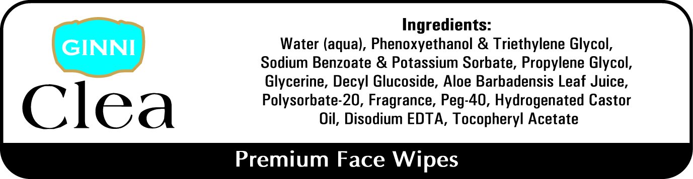Ginni Clea Aloe Vera Cleansing & Makeup Remover Wet Wipes - 30 Wipes per Pack (3 Packs) | Gentle Face Wipes for Sensitive Skin, Travel & On-the-Go Makeup Removal