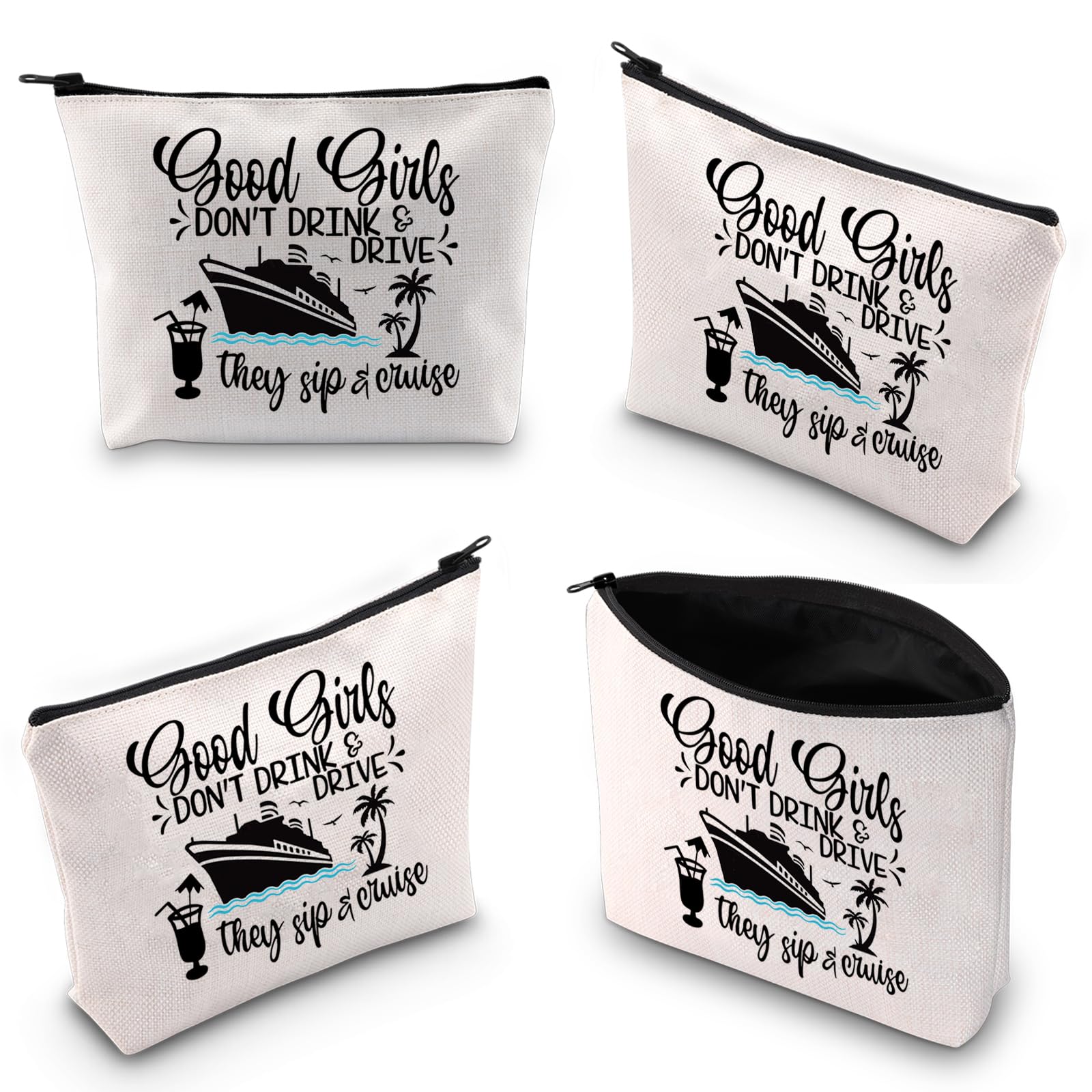 WCGXKO Cruise Gift - Don't Drink & Drive Zipper Pouch Makeup Bag (Good Girls 2) - Perfect for Travel, Beach Trips & Cosmetic Storage
