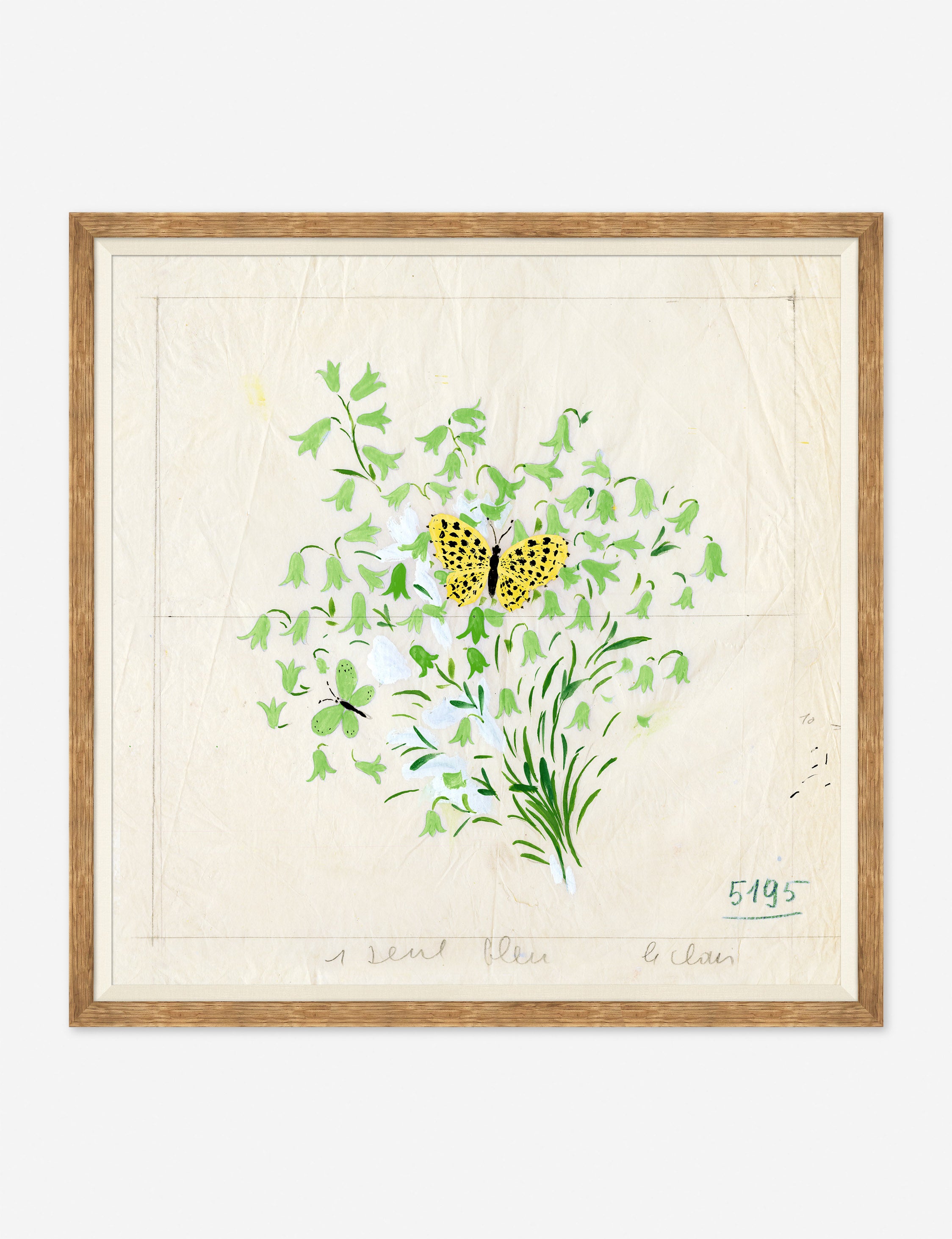 Clochettes et Papillon II Print by Paule Marrot - Vintage French Floral Artwork for Home Decor, Wall Art & Gift Ideas