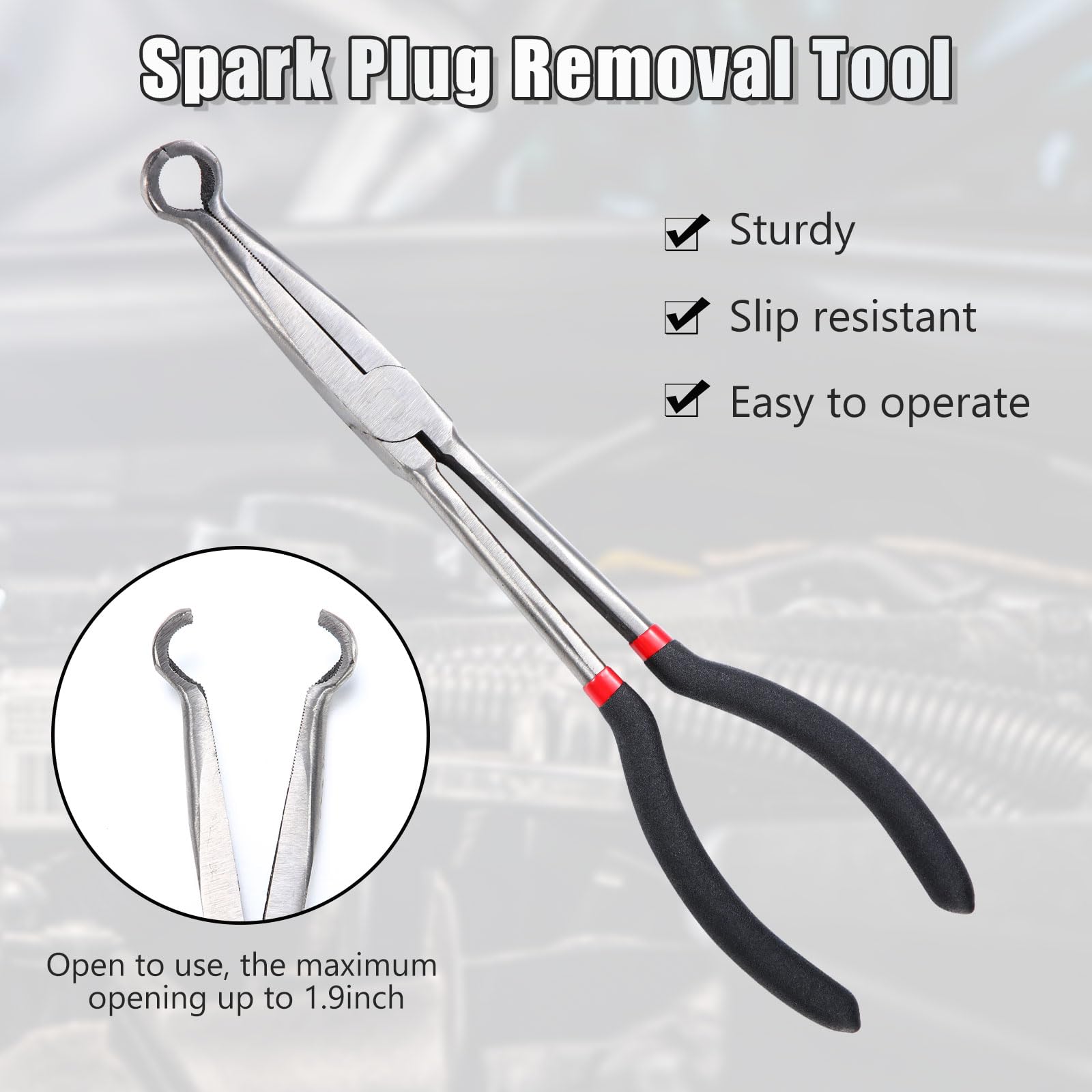 2 Pack Spark Plug Wire Removal Tool Kit - Includes Boot Removal Tool & Pliers Puller - Professional Automotive Wire Puller Set (Black) - Perfect for DIY Car Maintenance & Engine Repair