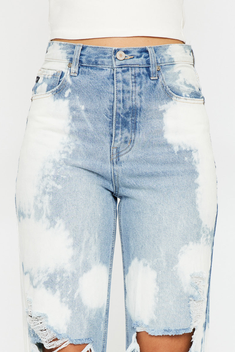 Moon High Rise 90's Boyfriend Jeans - Vintage Distressed Denim Pants for Women | Casual Streetwear & Retro Fashion Outfit