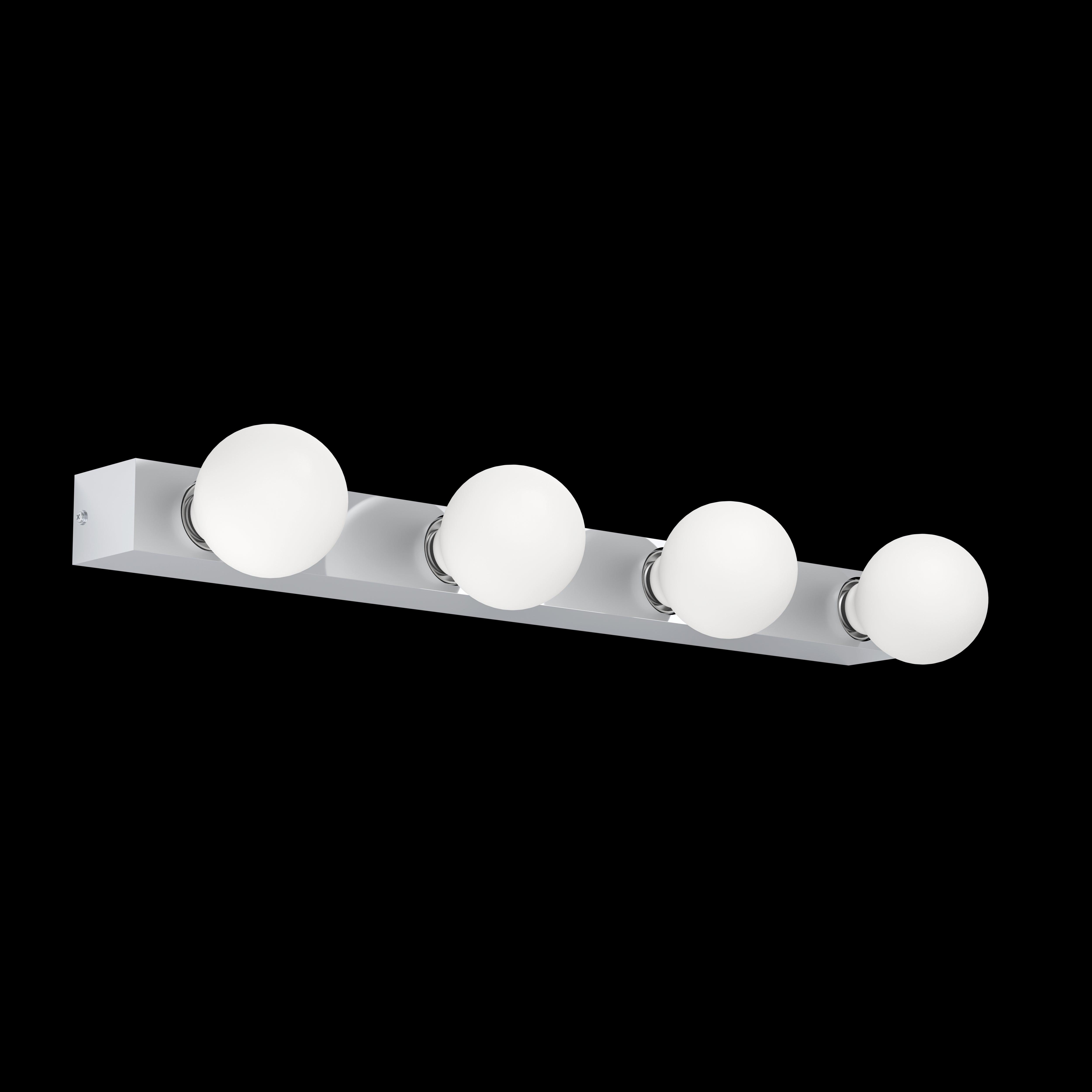 Eglo Guanal Chrome 4-Light Wall Sconce - Modern Bathroom Vanity Lighting for Bedroom, Hallway & Entryway