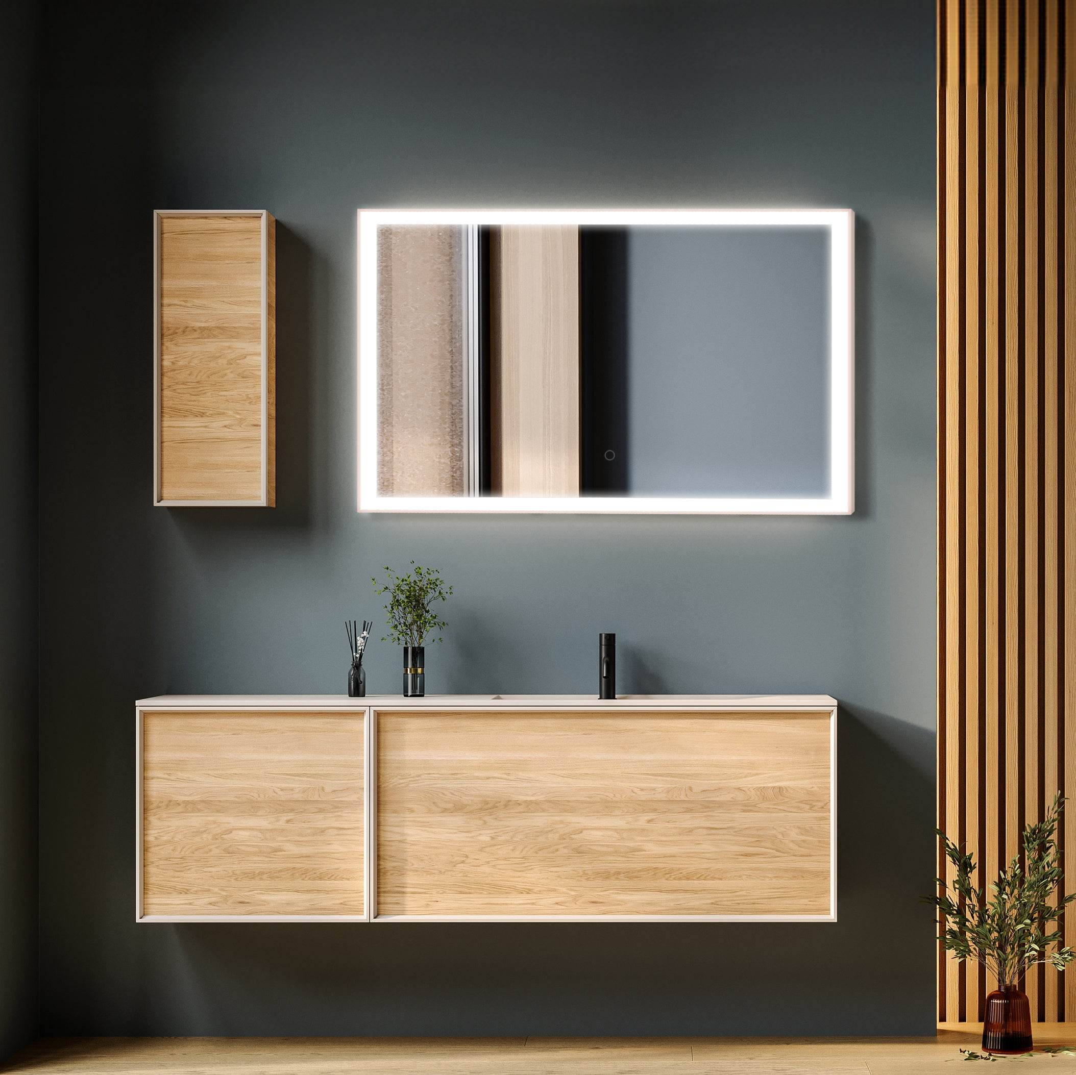Rose Gold 40W x 24H LED Vanity Mirror with Touch Control - Perfect for Makeup, Skincare & Dressing Room Lighting