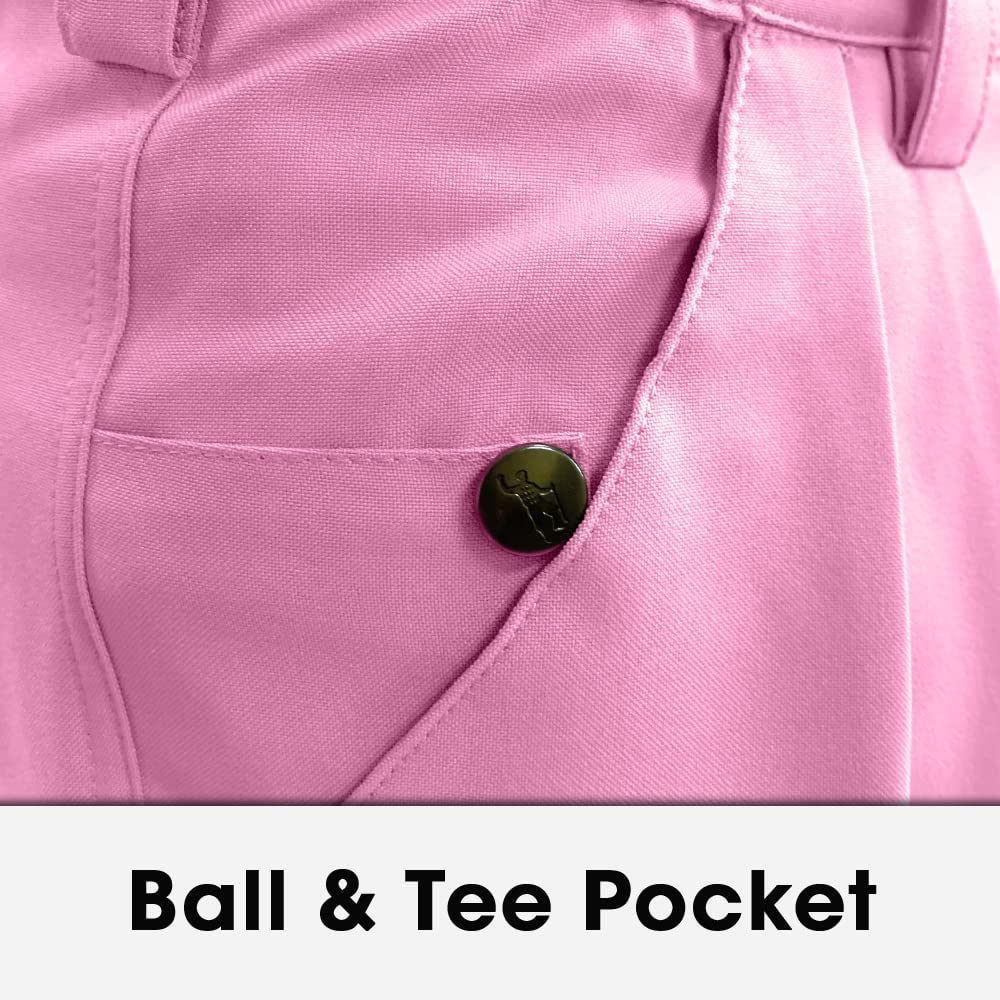 Men's Pink Microfiber Plus Fours - Comfortable Stretch Golf Pants for Casual Wear & Sports Activities