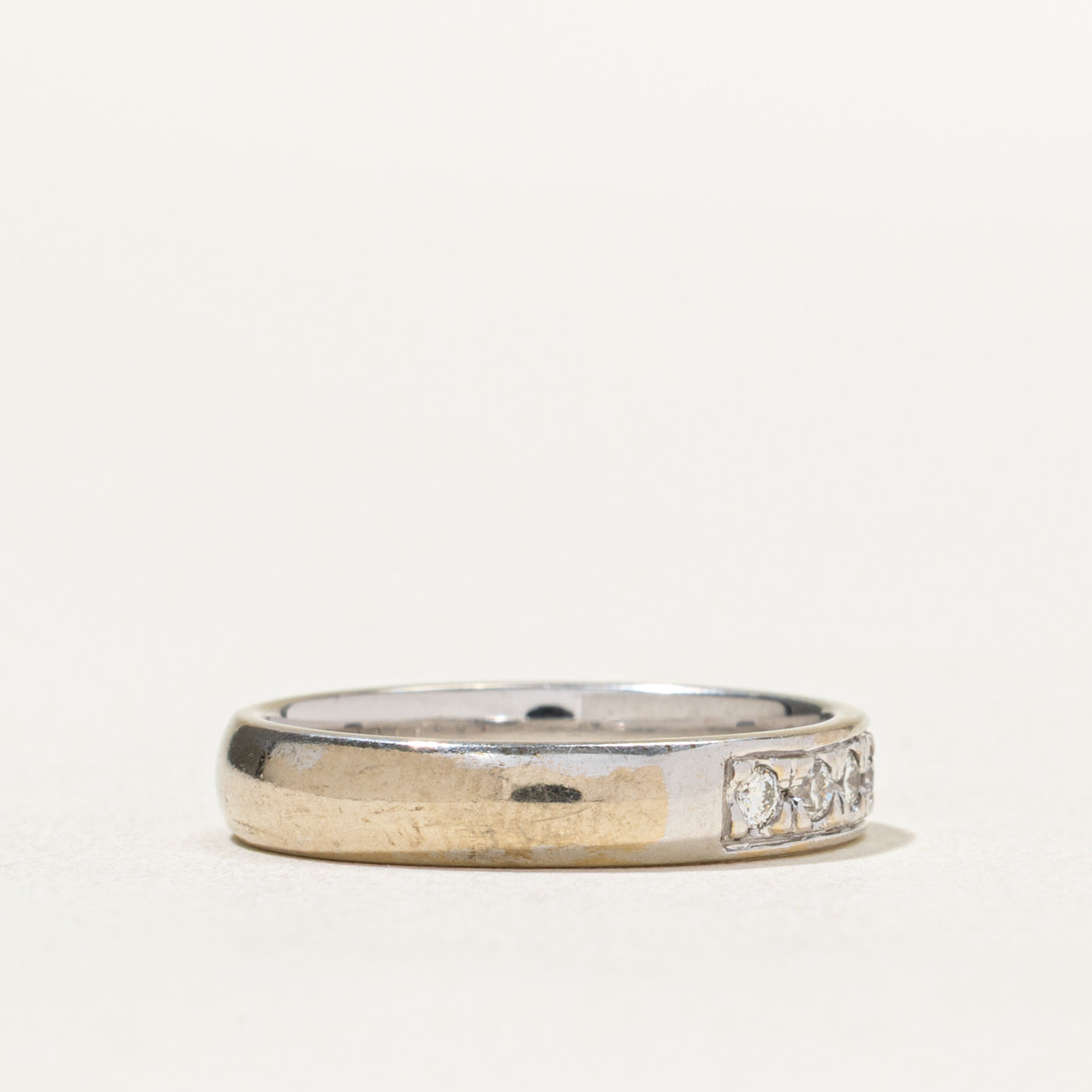 Semi Eternity Diamond Wedding Band Ring - 0.20 Carat Total Weight (CTW) - Size 5.5 - Perfect for Anniversary Gifts, Bridal Jewelry & Special Occasions
