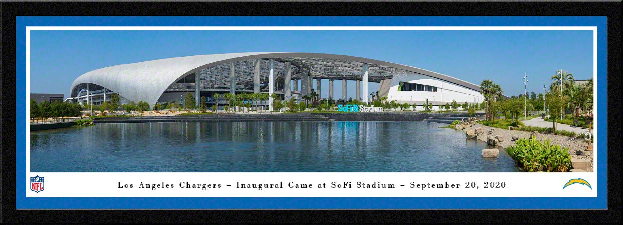 Los Angeles Chargers NFL Panoramic Poster - SoFi Stadium Wall Art & Home Décor by Blakeway Panoramas | Perfect for Game Rooms, Offices & Fan Gifts