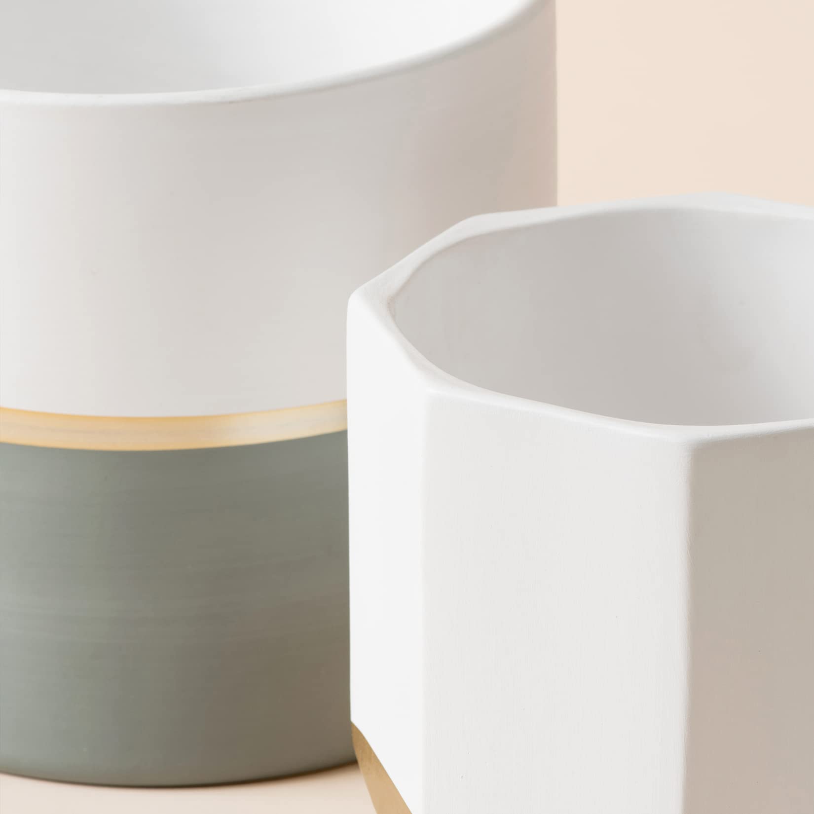 LA JOLIE MUSE Large White Ceramic Plant Pots - 10