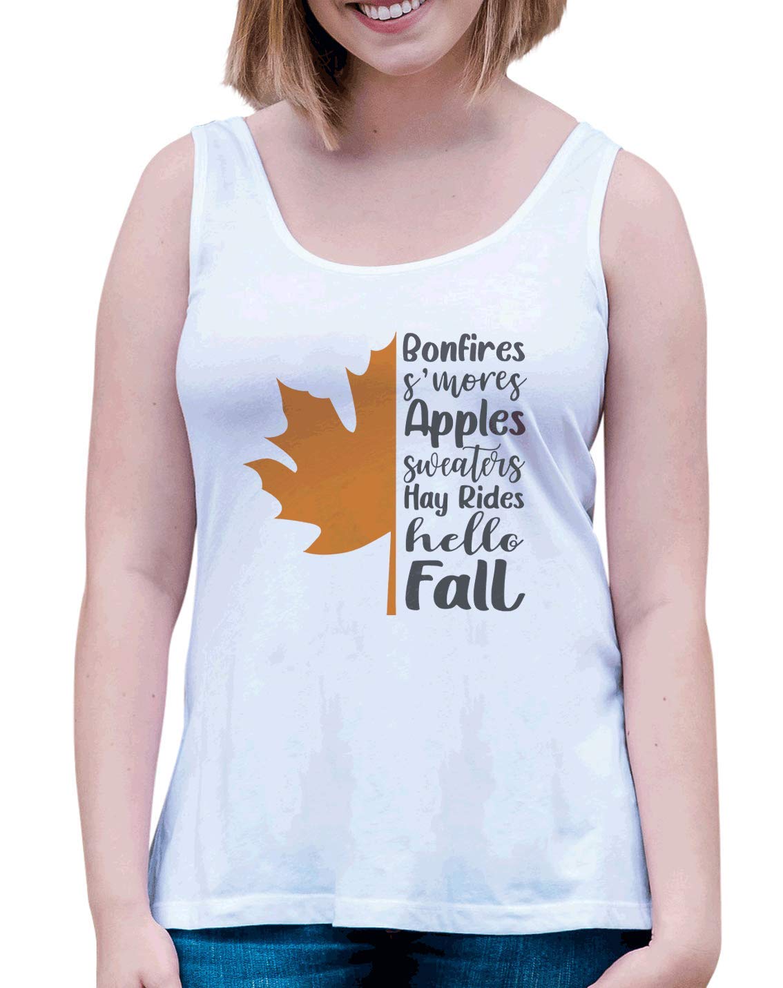 7 ate 9 Apparel Women's Fall Maple Leaf Print Long Sleeve Shirt - Cozy Autumn Fashion for Pumpkin Patch, Thanksgiving & Fall Outings