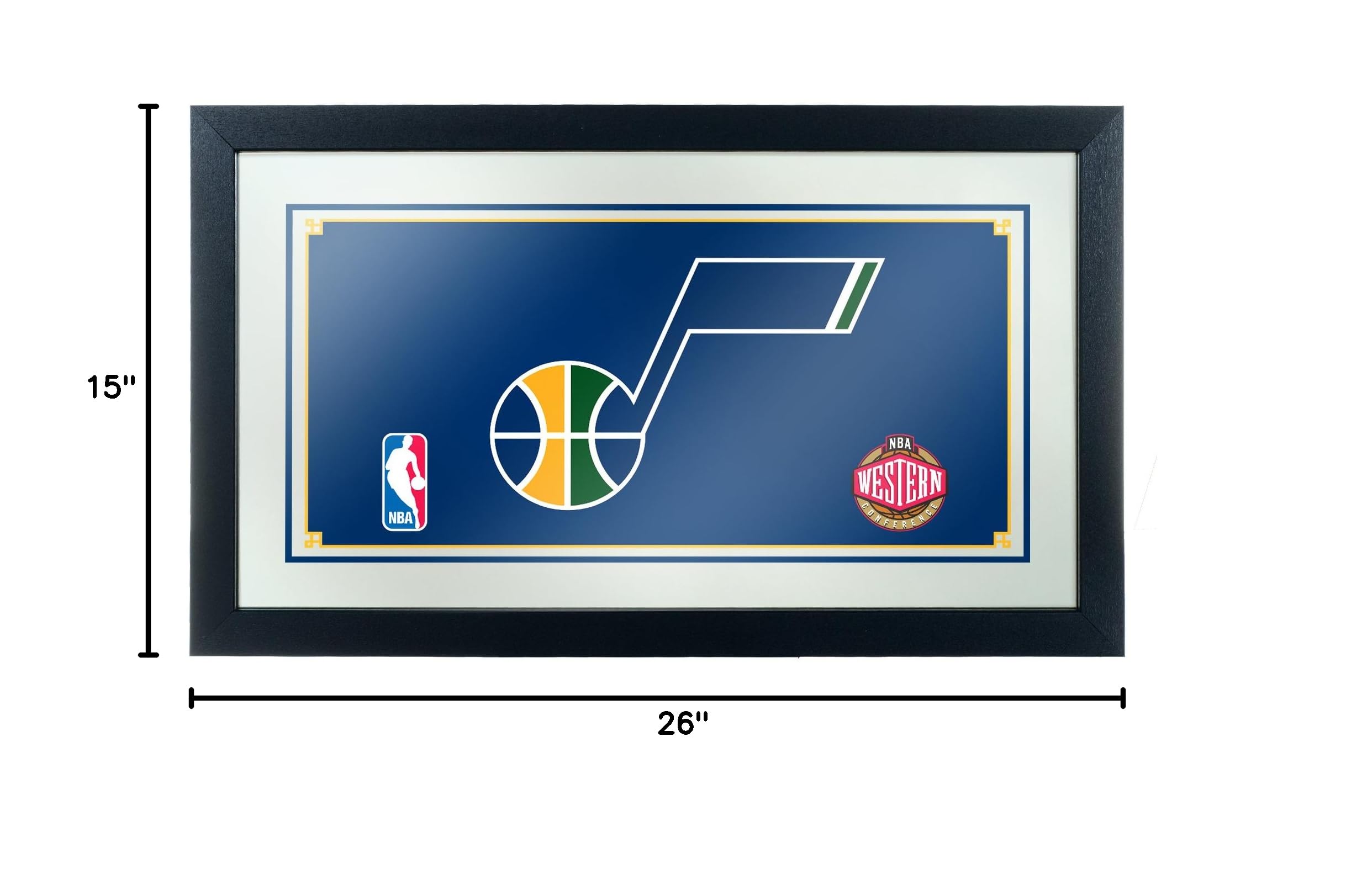 NBA Utah Jazz Framed Logo Mirror - Premium Basketball Decor for Fans - Perfect for Game Room, Man Cave & Sports Themed Home Decor