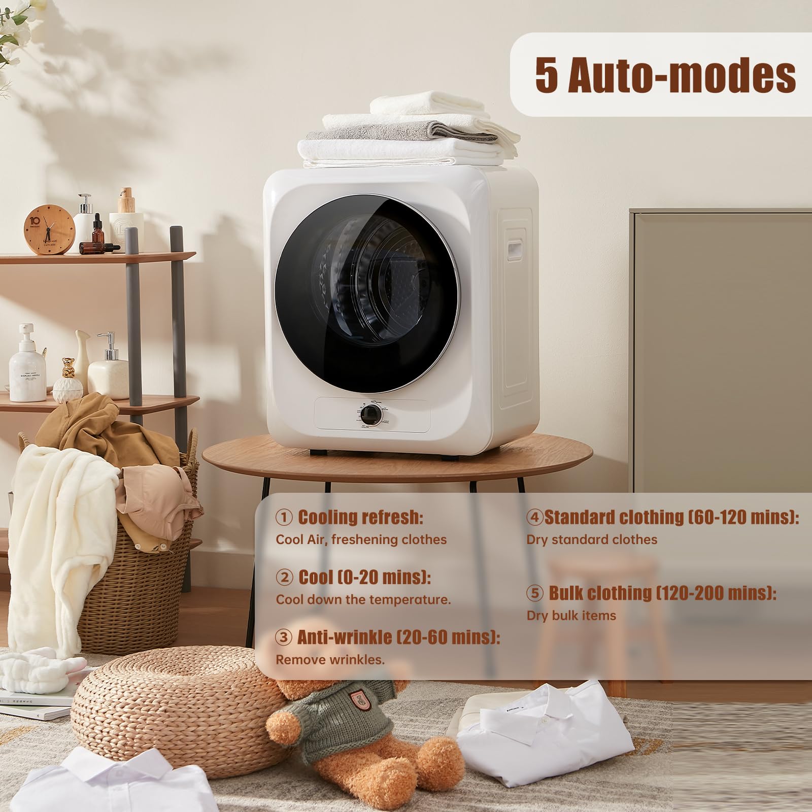 Auertech 18 lbs Portable Washer and 10 lbs Dryer Combo Set - Compact Fully Automatic Washing Machine for Small Spaces - Perfect for Apartments, RVs, Dorms, Camping & Laundry Rooms