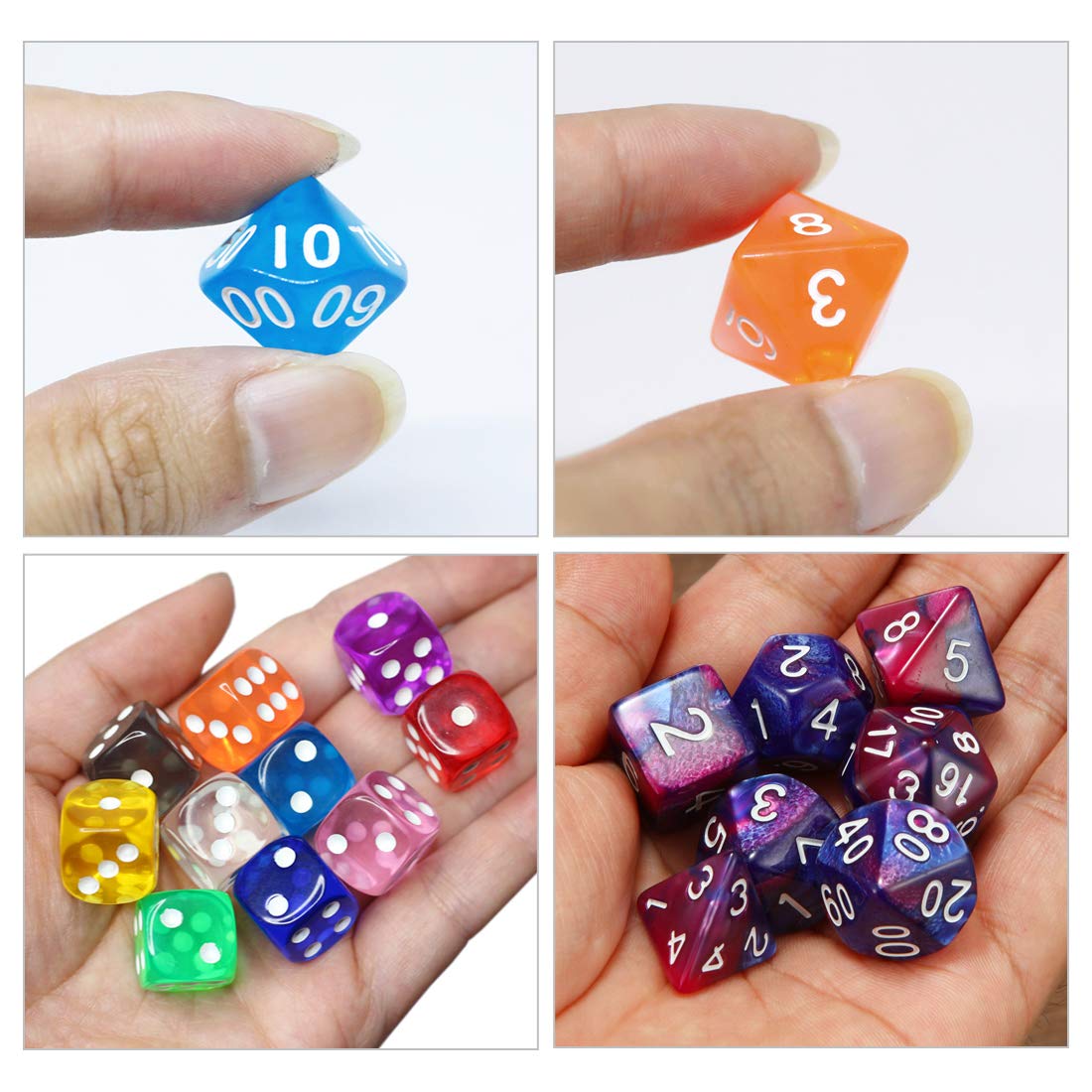 FineInno 9Pcs Silicone Resin Dice Molds - Digital Number Epoxy Casting Molds for DIY Crafting, Tabletop RPG, D&D, Board Games - Perfect for DIY Families & Polyhedral Dice Making