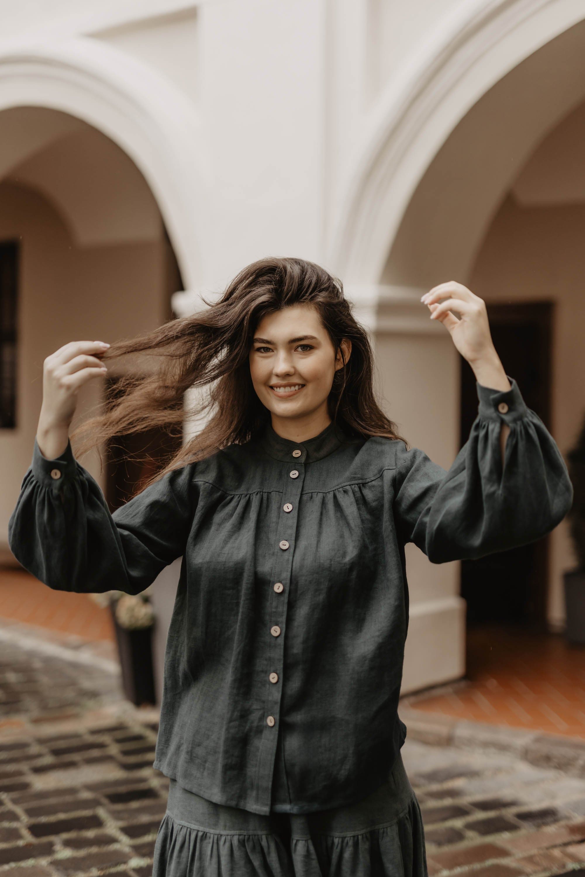 Indraja Women's Linen Shirt - Breathable & Lightweight Summer Blouse in Multiple Colors | Casual Wear, Office Outfits & Vacation Style