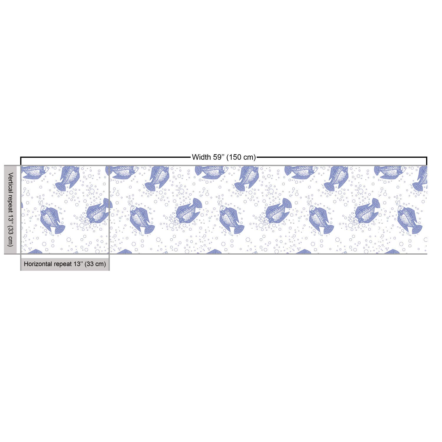 Ambesonne Underwater Fabric by The Yard - Fishes Swimming in Sea Bubbles Marine Animals Ocean Doodle Print, Decorative Upholstery Fabric for Sofa, Curtains & Home Decor (10 Yards, Dark Teal Blue White) - Perfect for Coastal Themed Living Rooms, Beach House Decor & DIY Craft Projects