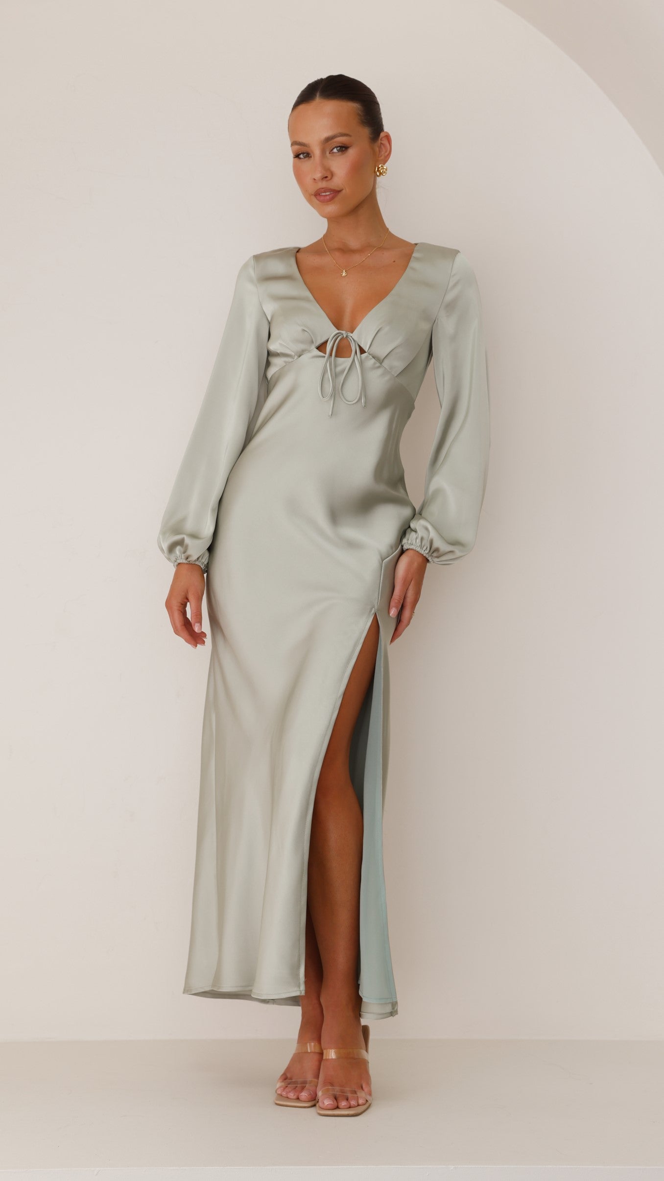 Brigitte Maxi Dress in Olive Green - Elegant Long Flowy Dress for Women, Perfect for Summer, Beach, Vacations & Casual Outings