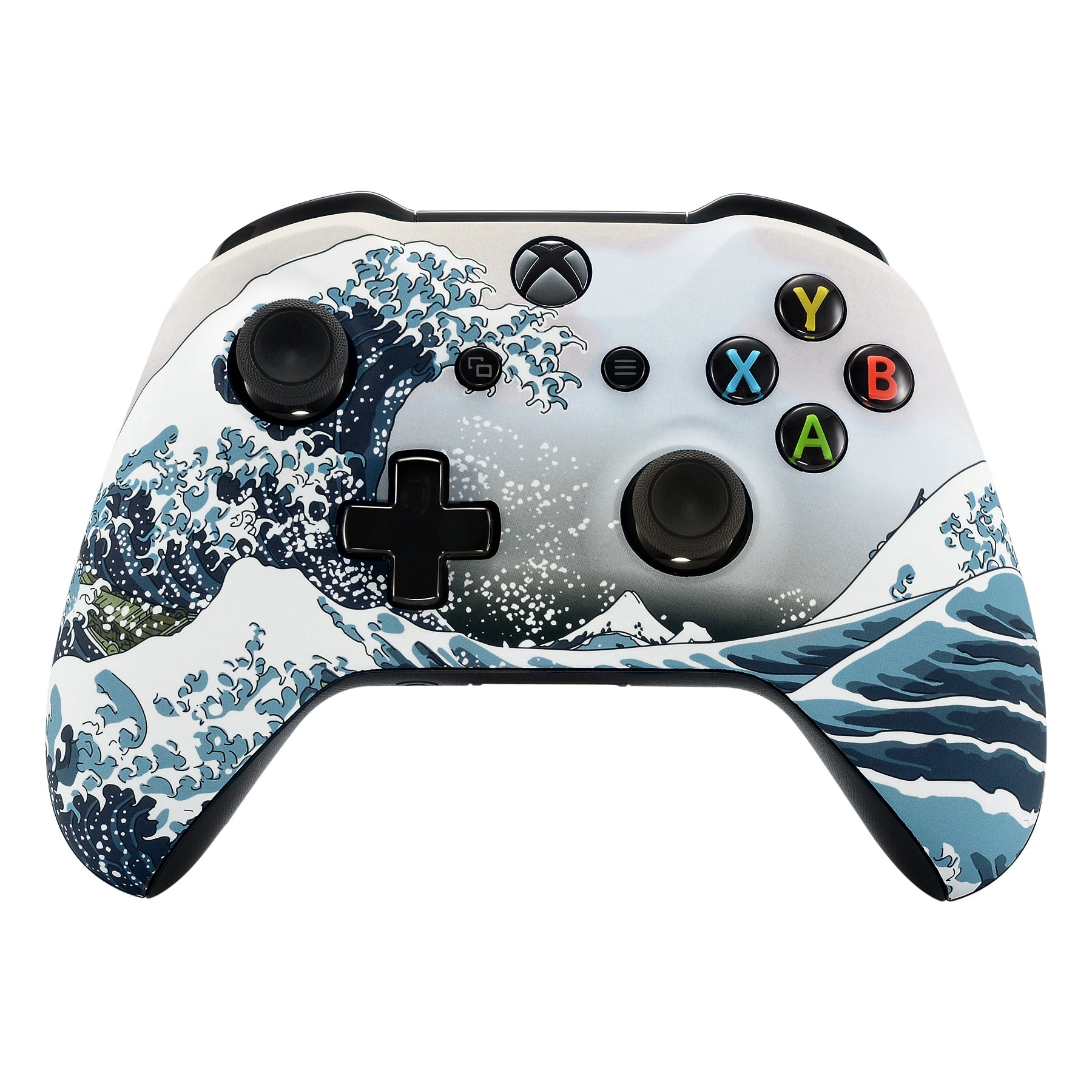 eXtremeRate Soft Touch Front Shell for Xbox One X & One S Controller - The Great Wave Design | Enhanced Grip & Comfort for Gaming Sessions