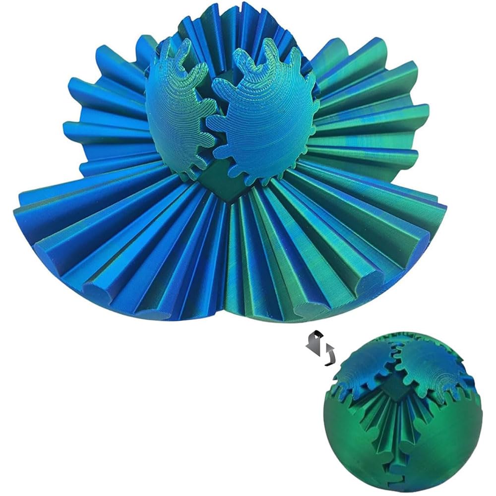 3D Printed Gear Ball Fidget Toy - Stress Relief & Anxiety Relief Desk Toy for Adults & Kids - Perfect for Office, Home, and Classroom Use