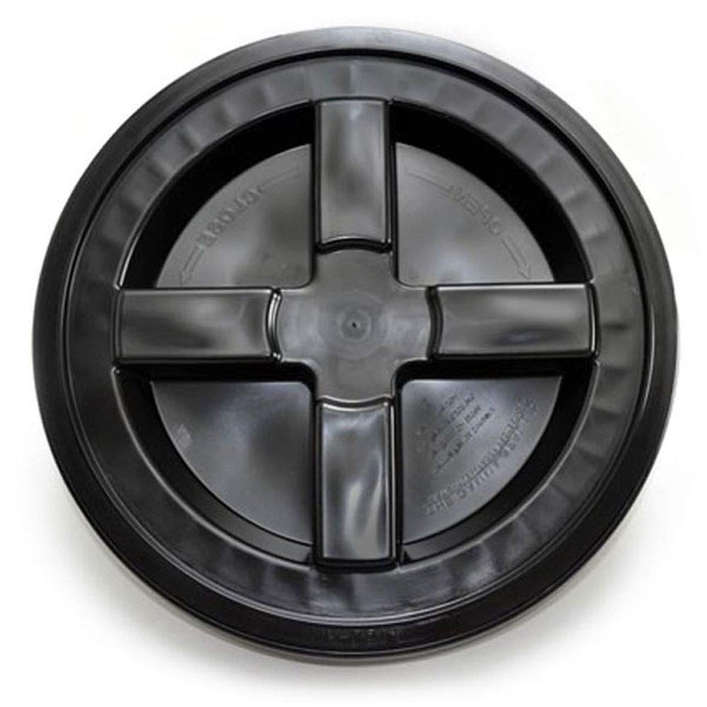 5 Gallon Black Gamma Seal Lids - 12 Pack | Airtight Food Storage Container Lids for Bulk Dry Goods, Grains & Pet Food | Perfect for Pantry Organization & Emergency Prep
