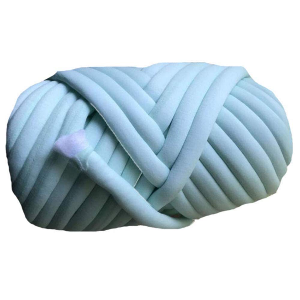 Light Green Cotton Braid Giant Yarn - Washable Tube Yarn for Hand Knitting, Crochet & Arm Knitting - Chunky Jumbo Yarn for Felting & DIY Crafts (20 Meters) - Perfect for Blankets, Scarves & Home Decor Projects