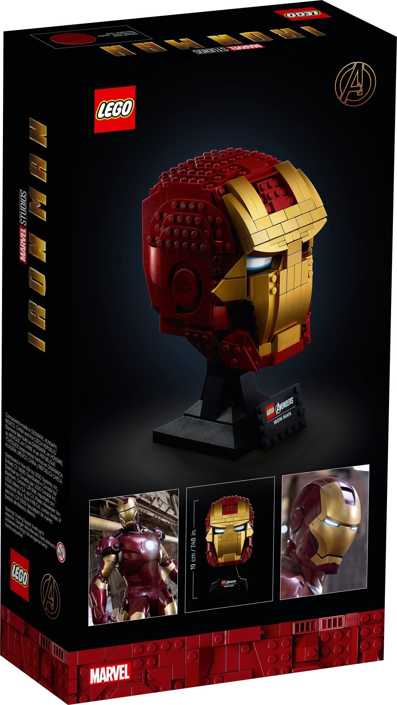 LEGO 76165 Iron Man Helmet Building Kit - Collectible Avengers Superhero Model for Adults & Teens - Perfect for Marvel Fans, Display & Gift Giving - Home Office Decor & Cosplay Accessory