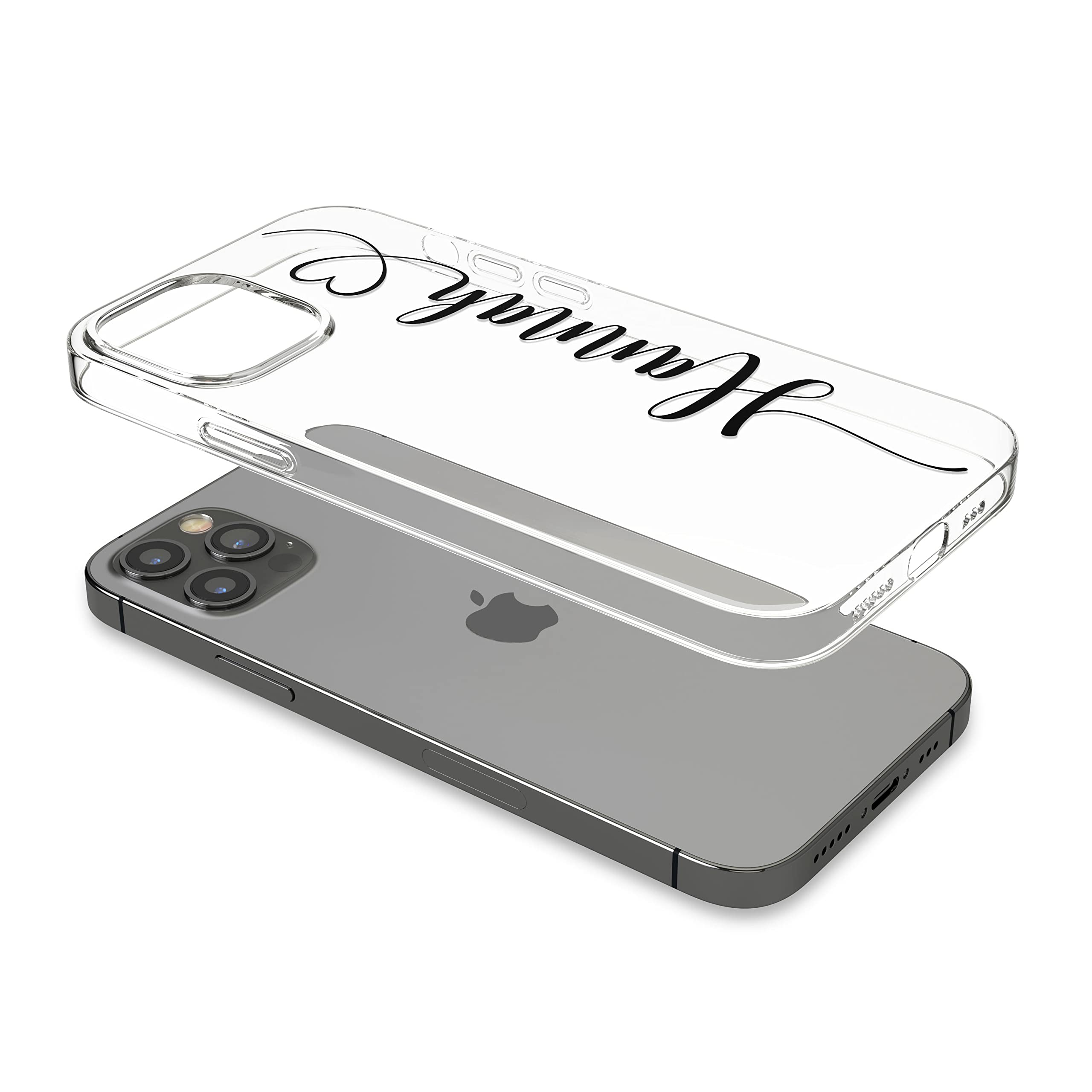 Custom Name Handwriting Font Clear Phone Case for iPhone 16 Pro Max/16e/15 Plus/14/13 mini/12/11 - Personalized Protective Cover for Everyday Use & Gifting