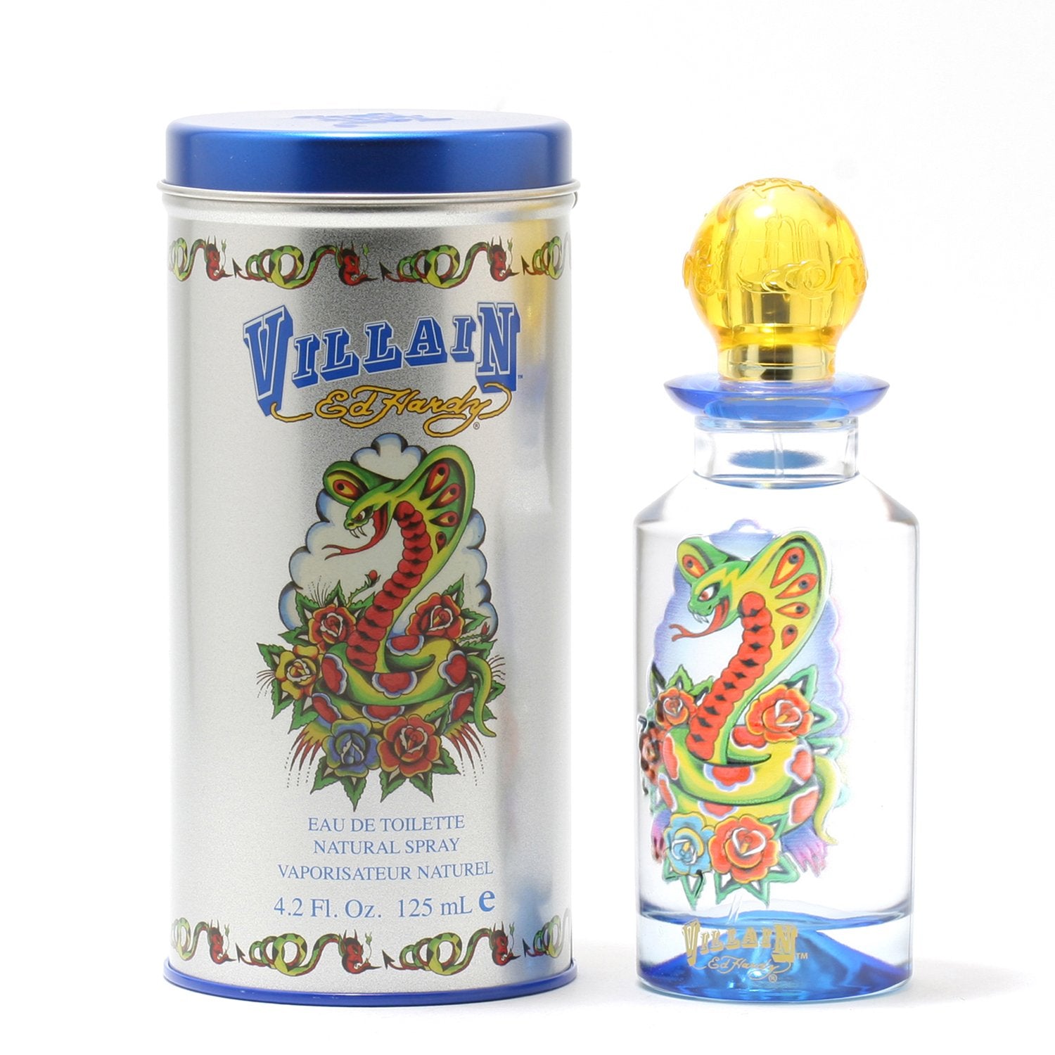 Ed Hardy Villain 125ML EDT Spray for Men - Fresh Citrus & Woody Cologne - Perfect for Date Night, Office & Special Occasions