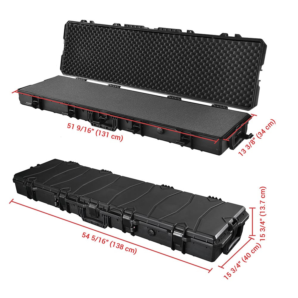TheLAShop Heavy Duty Locking Rifle Case with TSA Approved Padlocks - Waterproof IP67 Rated, 53