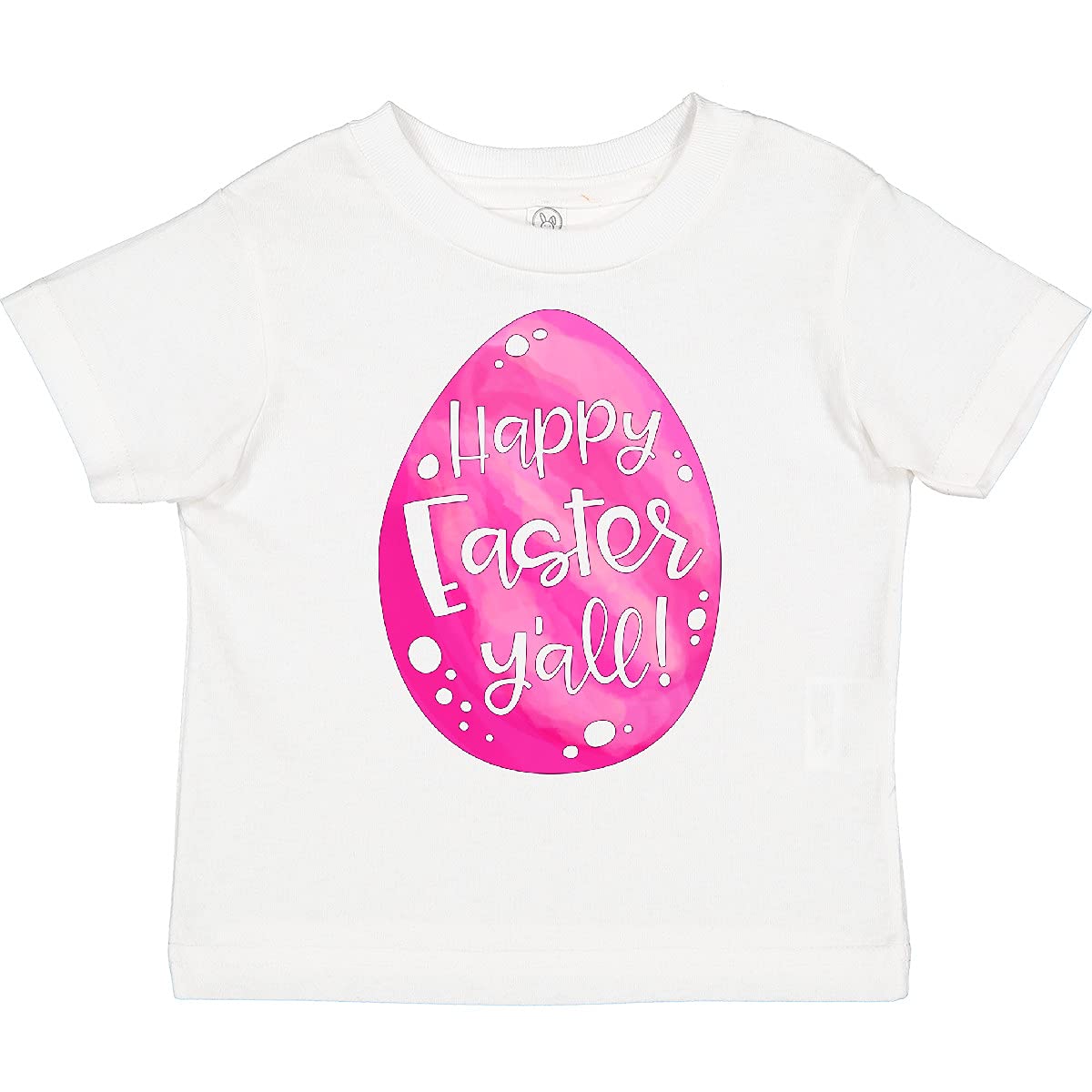 Inktastic Happy Easter Y'all Pink Easter Egg Toddler T-Shirt - Cute Easter Outfit for Kids, Spring Holiday Party, Family Photo & Egg Hunt Activities