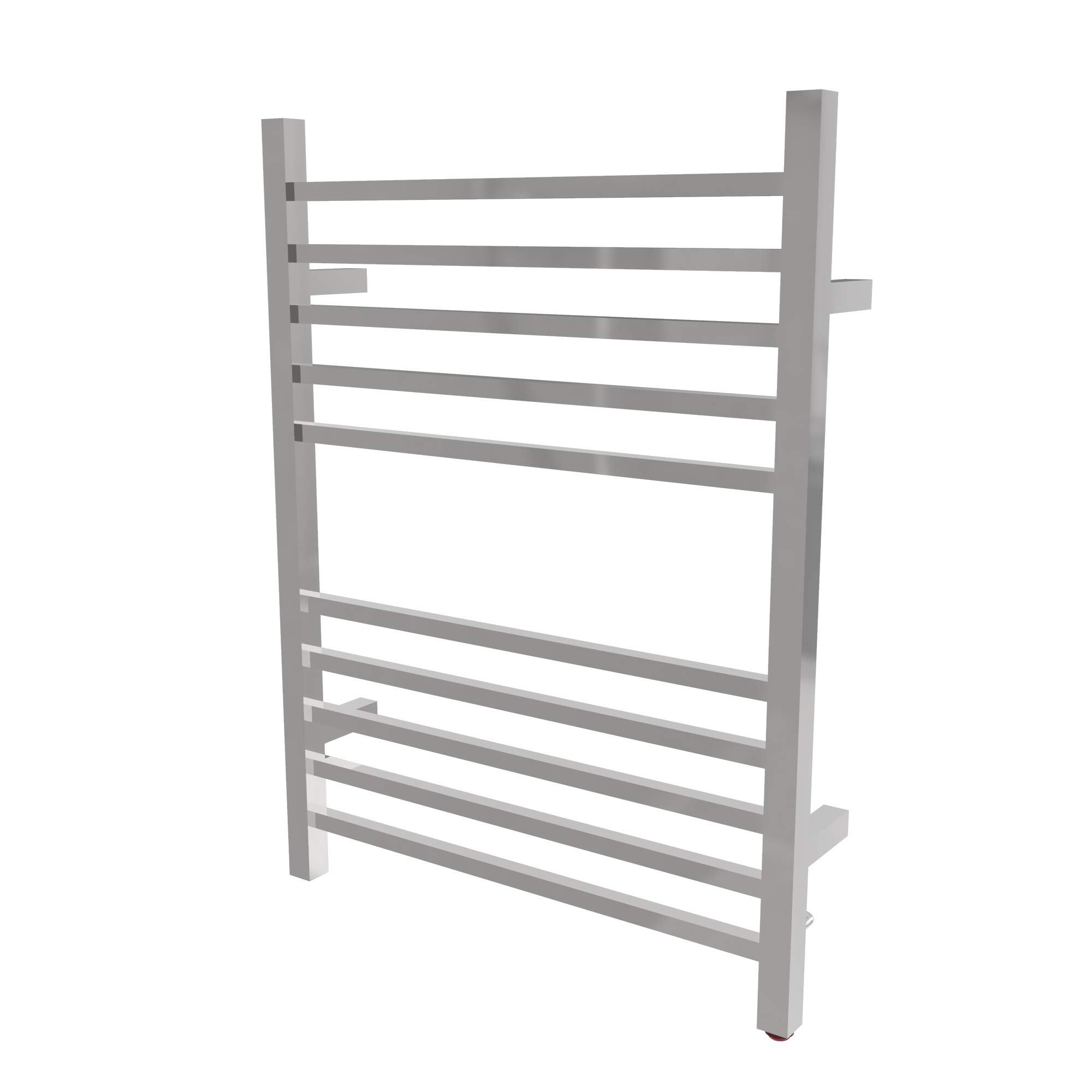Amba Radiant Square RSWP-P 10-Bar Plug-in Heated Towel Warmer in Polished Chrome - Perfect for Bathrooms, Spas & Luxury Home Decor