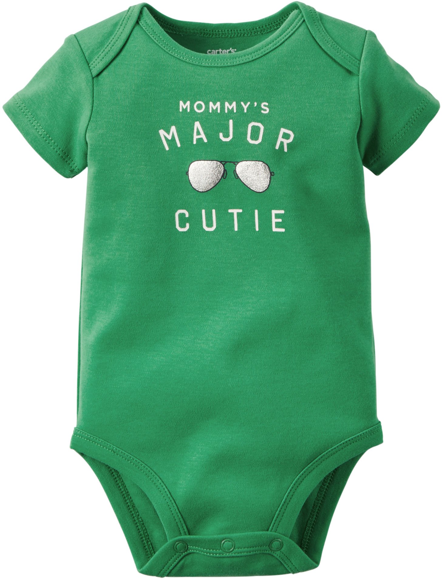 Carters Baby Boys Major Cutie Short Sleeve Bodysuit - 6 Months, Green - Soft Cotton Onesie for Newborns & Infants - Perfect for Playtime, Daycare & Family Photos