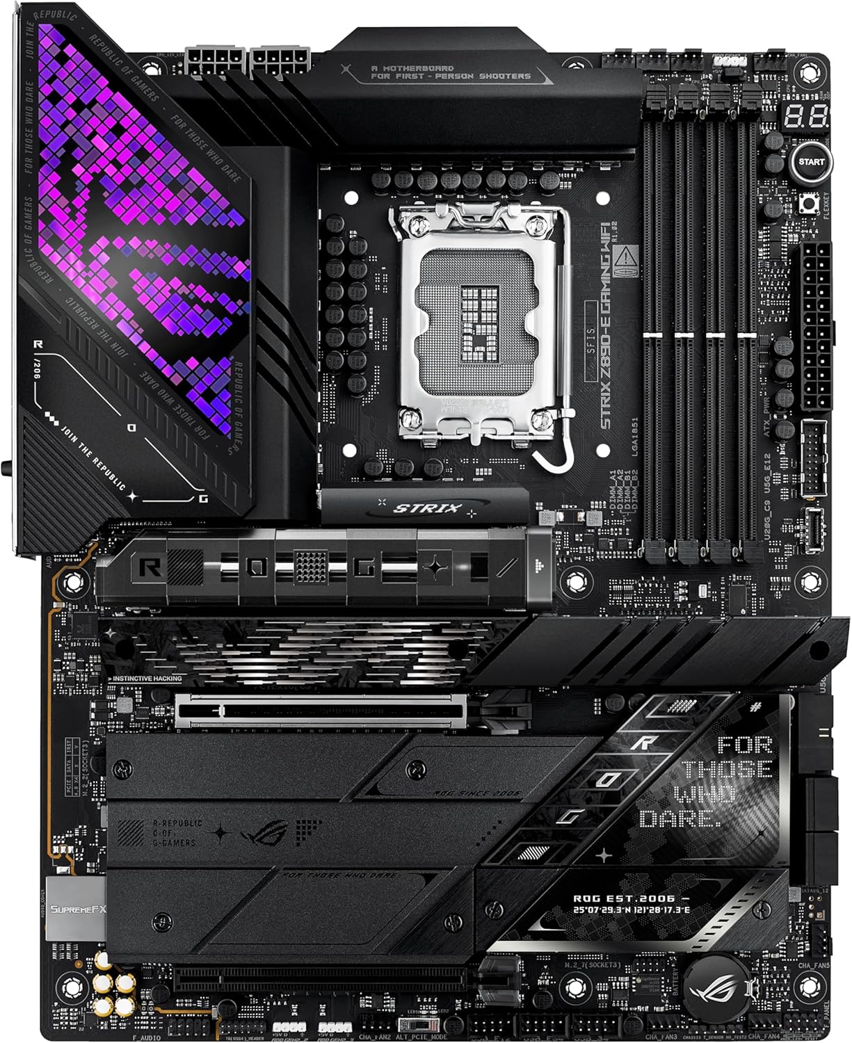 ASUS ROG Z890 E-Gaming WiFi 6 ATX Motherboard - LGA 1851 Socket, DDR5 RAM, Dual LAN, USB 3.2 Gen 2, Bluetooth 5.2 - Perfect for High-End Gaming PCs & Content Creation Workstations