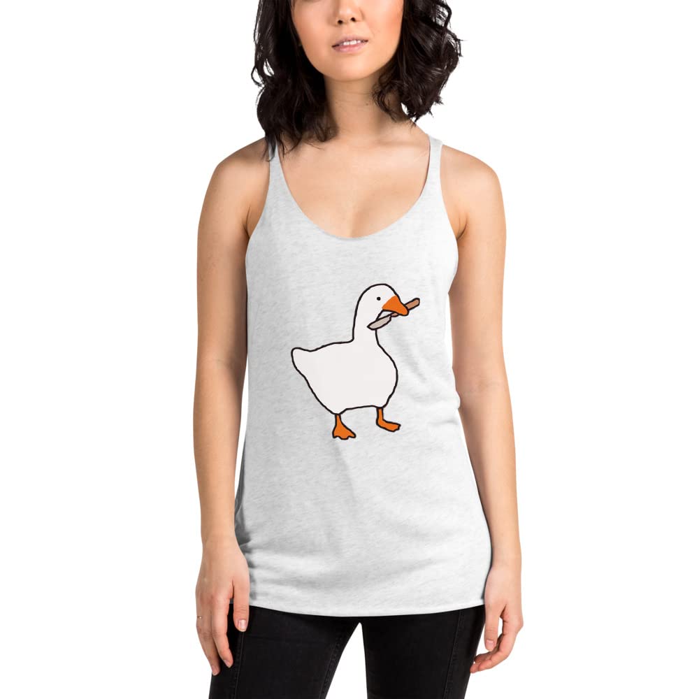 Funny Untitled Goose Game Women's Racerback Tank - Video Game Fan Apparel for Casual Wear & Cosplay