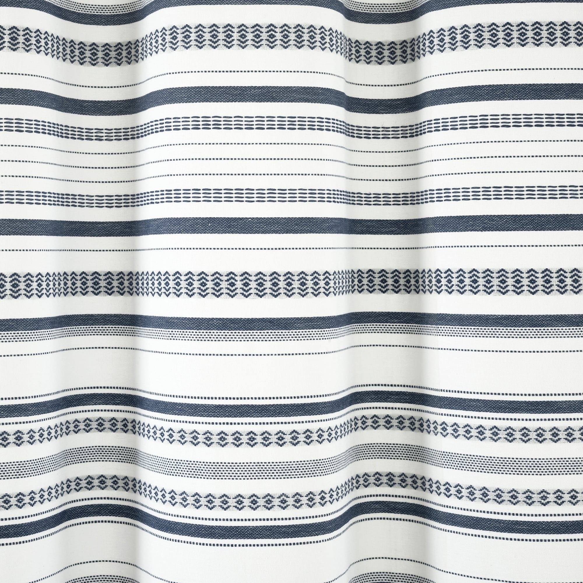 Eco-Friendly Woven Yarn Dyed Recycled Cotton Blend Shower Curtain - Waterproof Bathroom Decor for Modern & Sustainable Homes