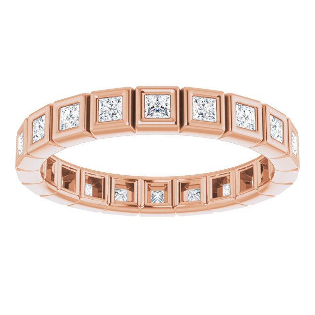 0.34 Carat Bezel Set Princess Cut Diamond Eternity Band Ring for Women - Perfect for Anniversary, Wedding & Special Occasion Gifts
