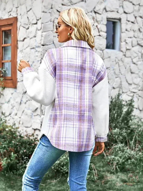 Stylish Women's Plaid Flannel Shirt for Winter - Cozy & Fashionable Top for Casual Outings, Work, and Outdoor Adventures