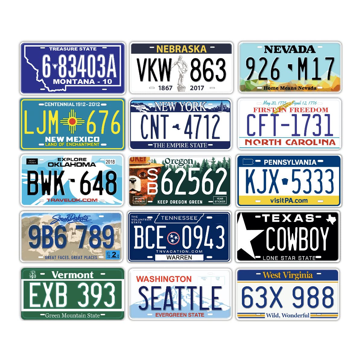 Replica License Plate Bundle - Embossed All 50 States Car Plates for Home Bar, Wall Decor, Garage & Man Cave - Perfect for Automotive Enthusiasts & Unique Gift Ideas