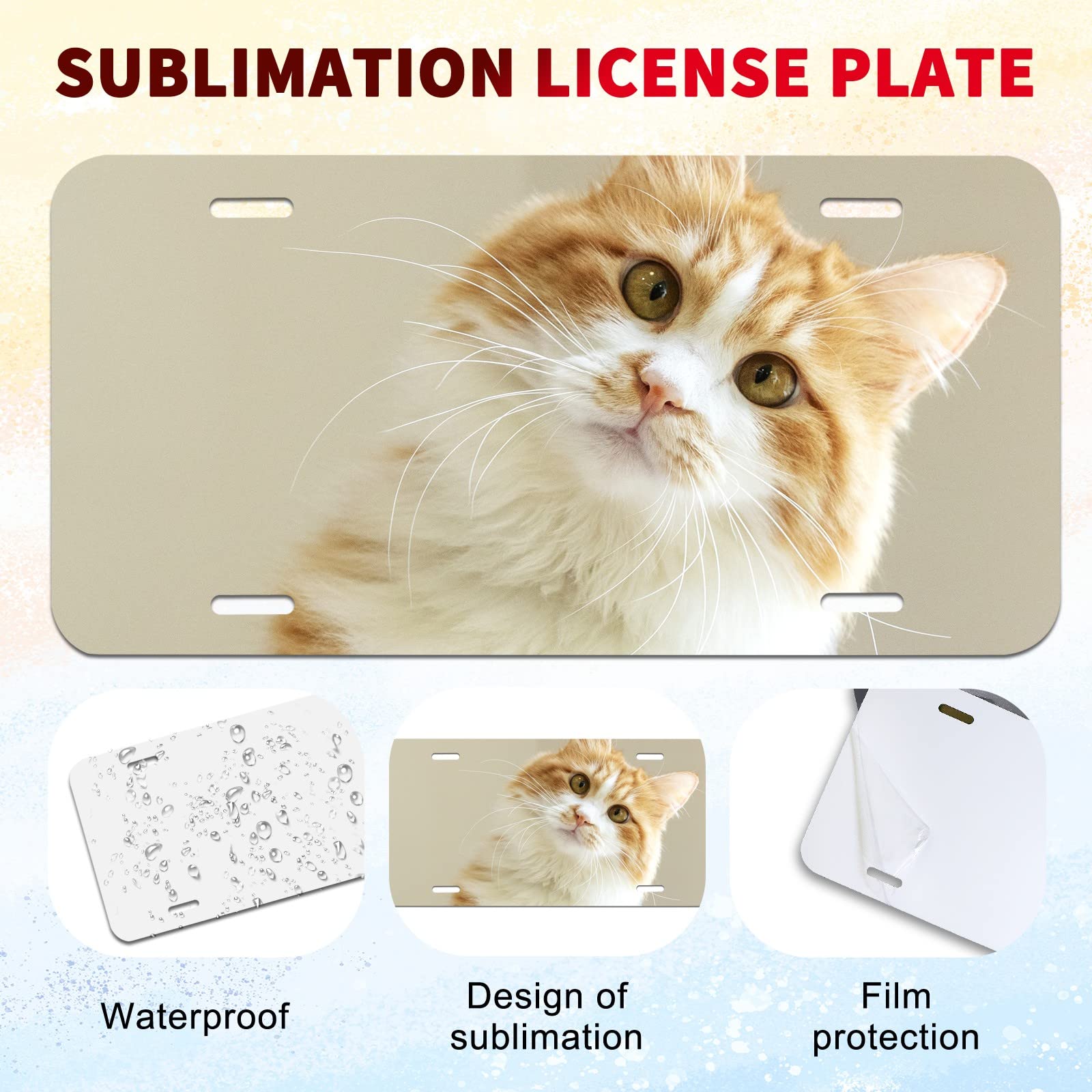4 Pcs Sublimation License Plate Blanks - DIY Custom Aluminum Metal Car Plates for Personalized Vehicle Design (White) | Perfect for Gift Ideas, Car Enthusiasts & Custom Automotive Projects