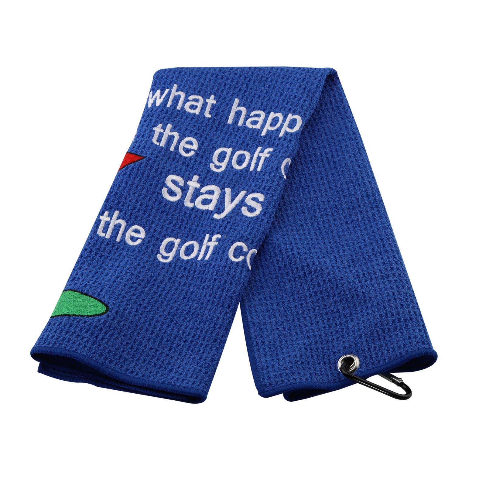 Premium Embroidered Golf Towel - Microfiber Waffle Design with Secure Clip - Funny Golf Gift for Men & Women - Perfect for Golf Courses, Driving Ranges & Sports Events