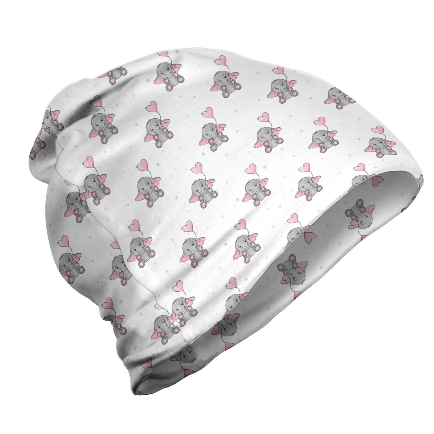 Ambesonne Unisex Beanie with Heart Balloons Print - Soft Winter Hat for Men & Women - Perfect for Hiking, Outdoor Activities & Cold Weather Fashion