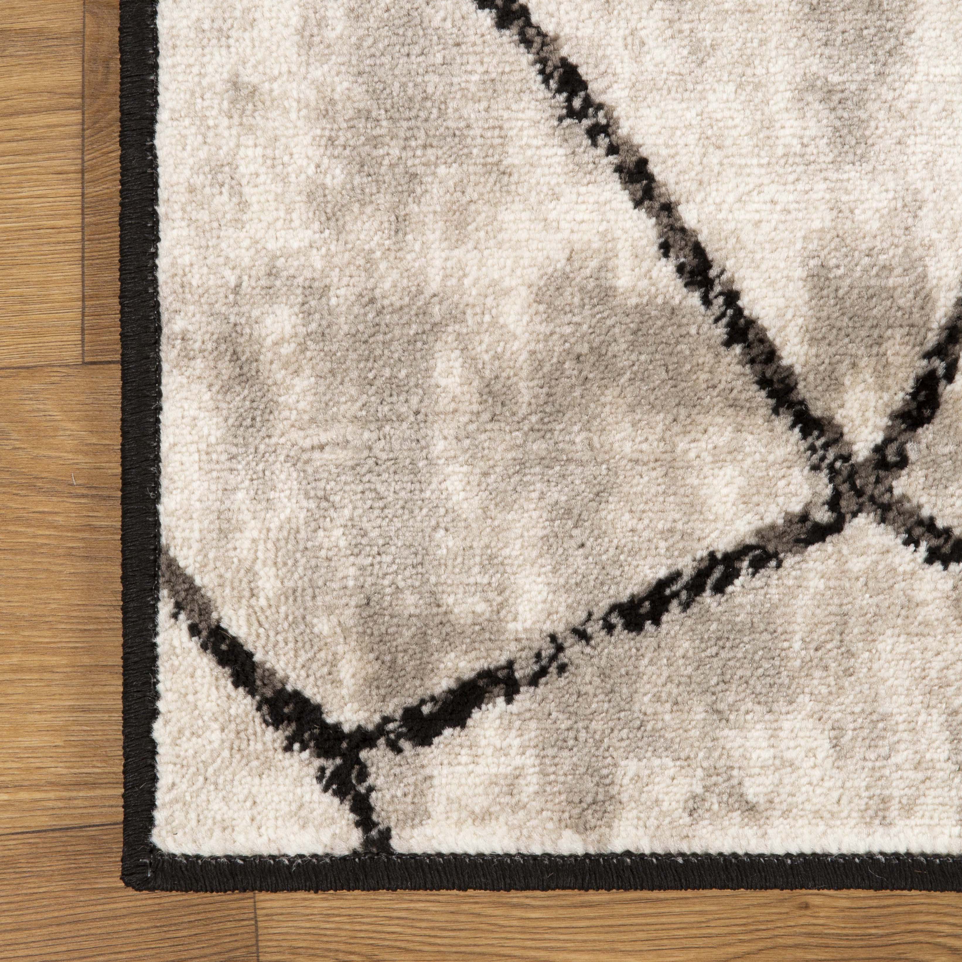 Modern Vegas Abstract Tile Pattern Indoor Area Rug - Non-Slip Soft Living Room Carpet for Home Decor, Bedroom, Office